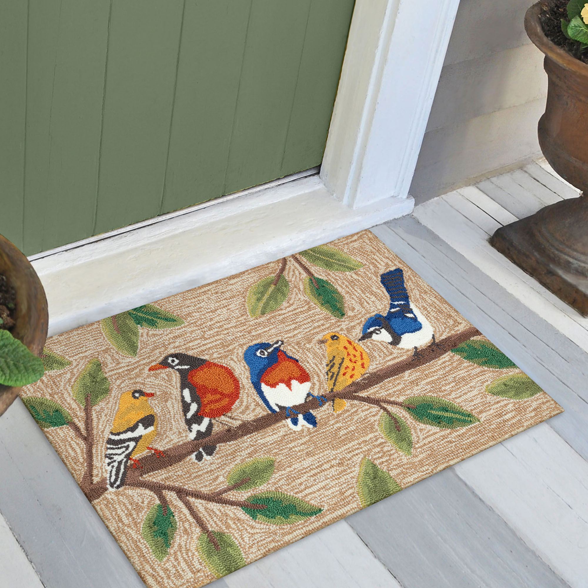 Birds on a Branch Hand Hooked Indoor Outdoor Mats by Liora Manne