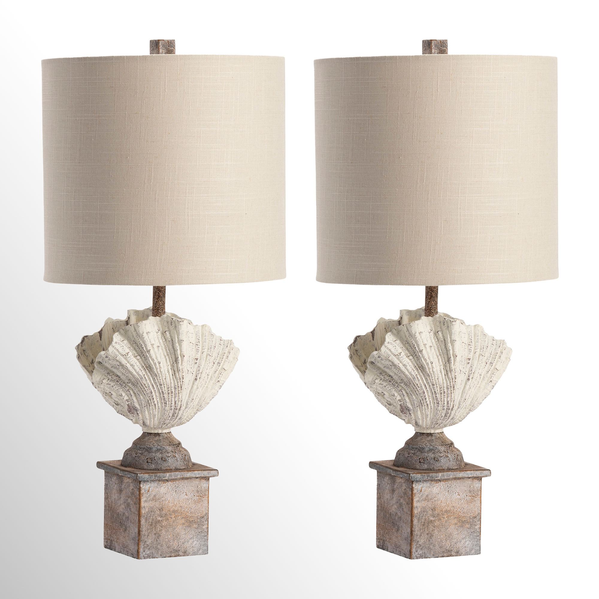 Coastal Shell Table Lamp Pair