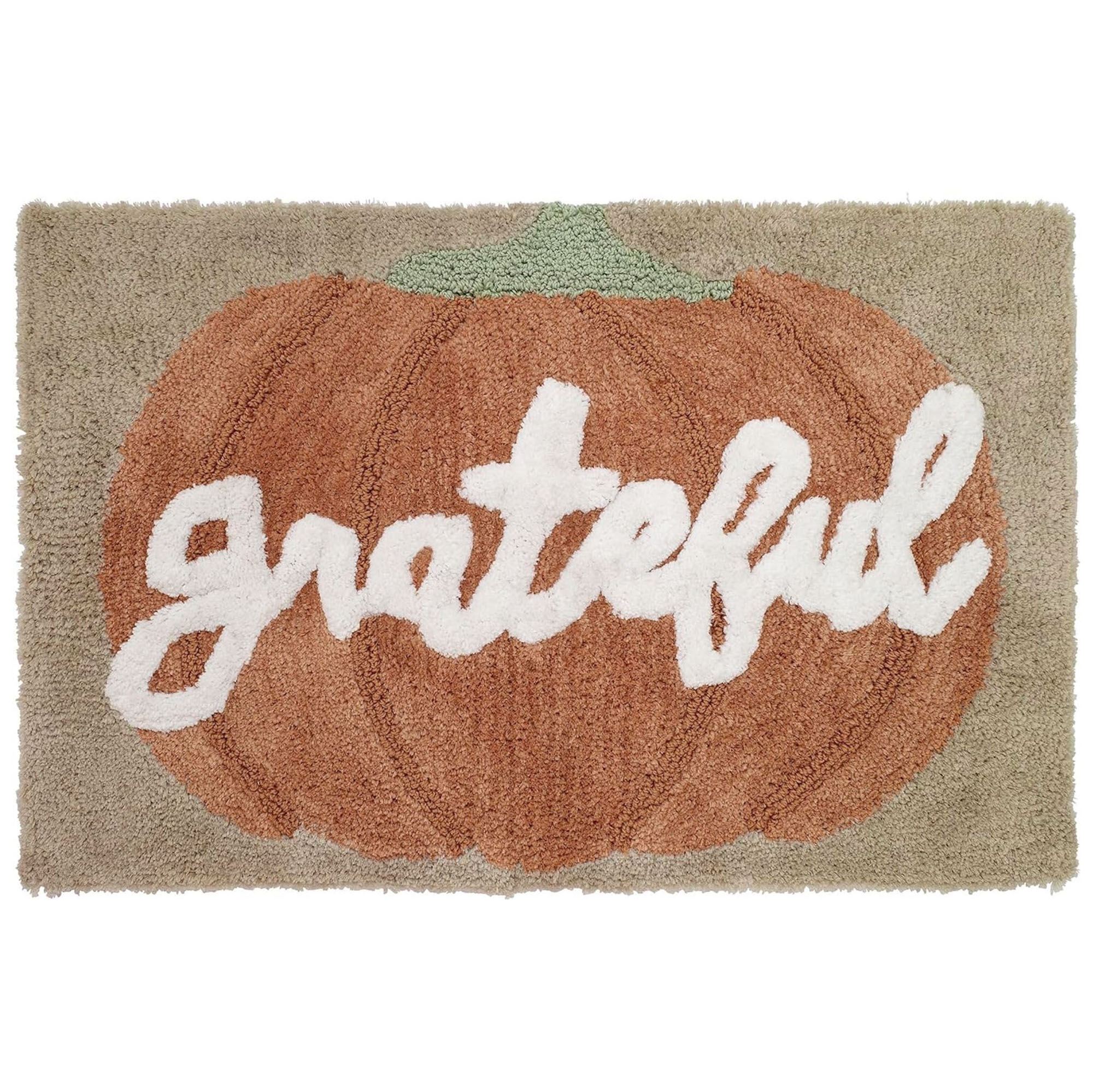 Grateful Patch Tufted Cotton Thanksgiving Fall Pumpkin Accent Rug