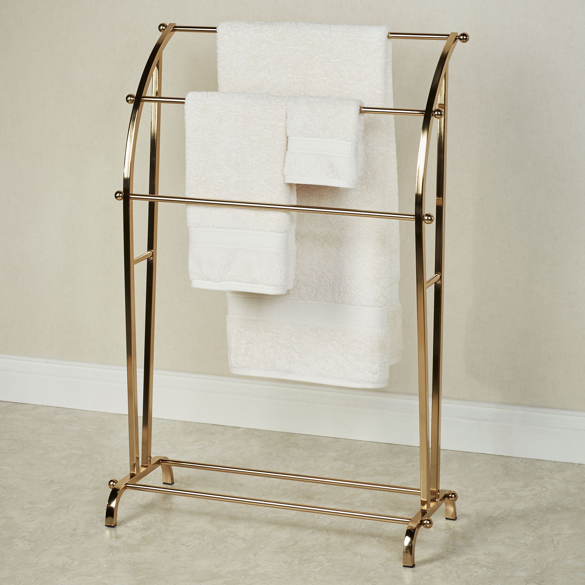 Hudson Gold Metal Modern Blanket Towel Rack Floor Stand