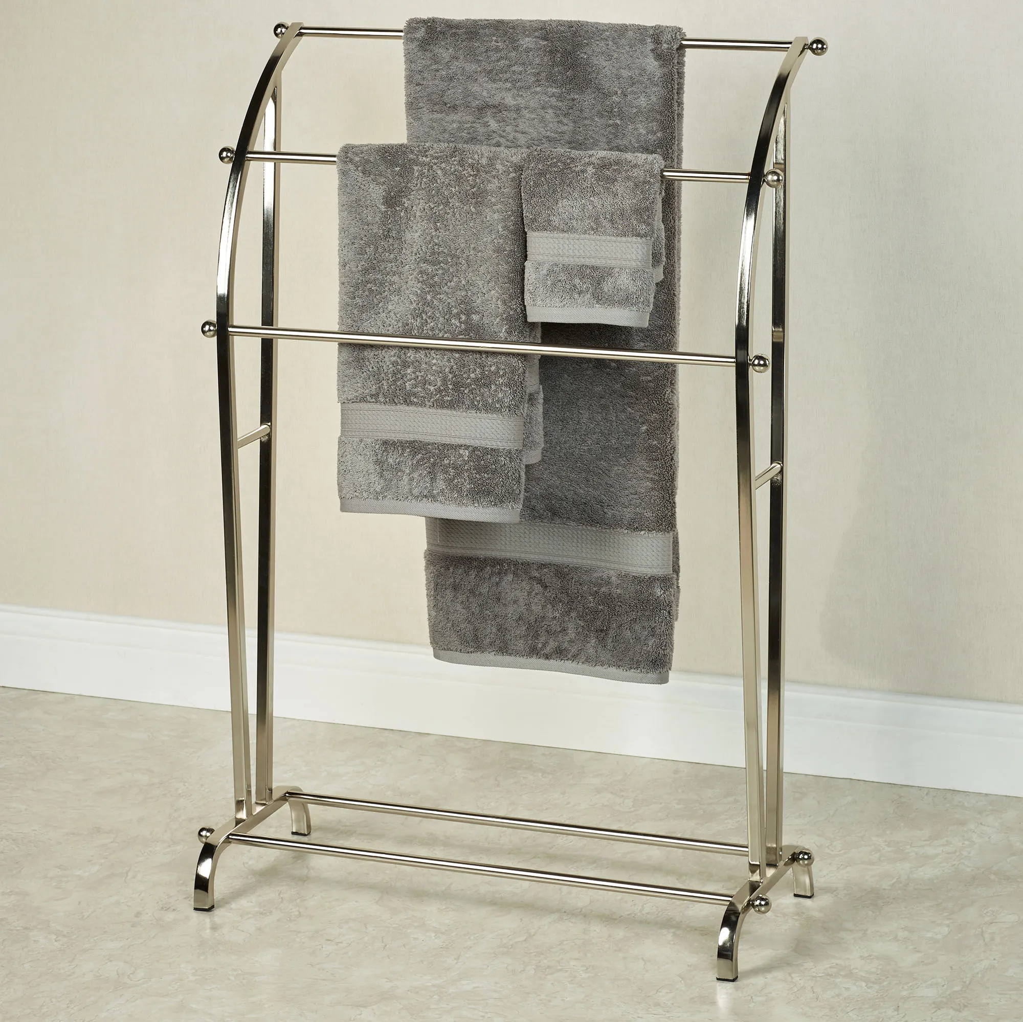Free Standing Collapsible Towel Rack Costway 3-Tier Wooden Towel