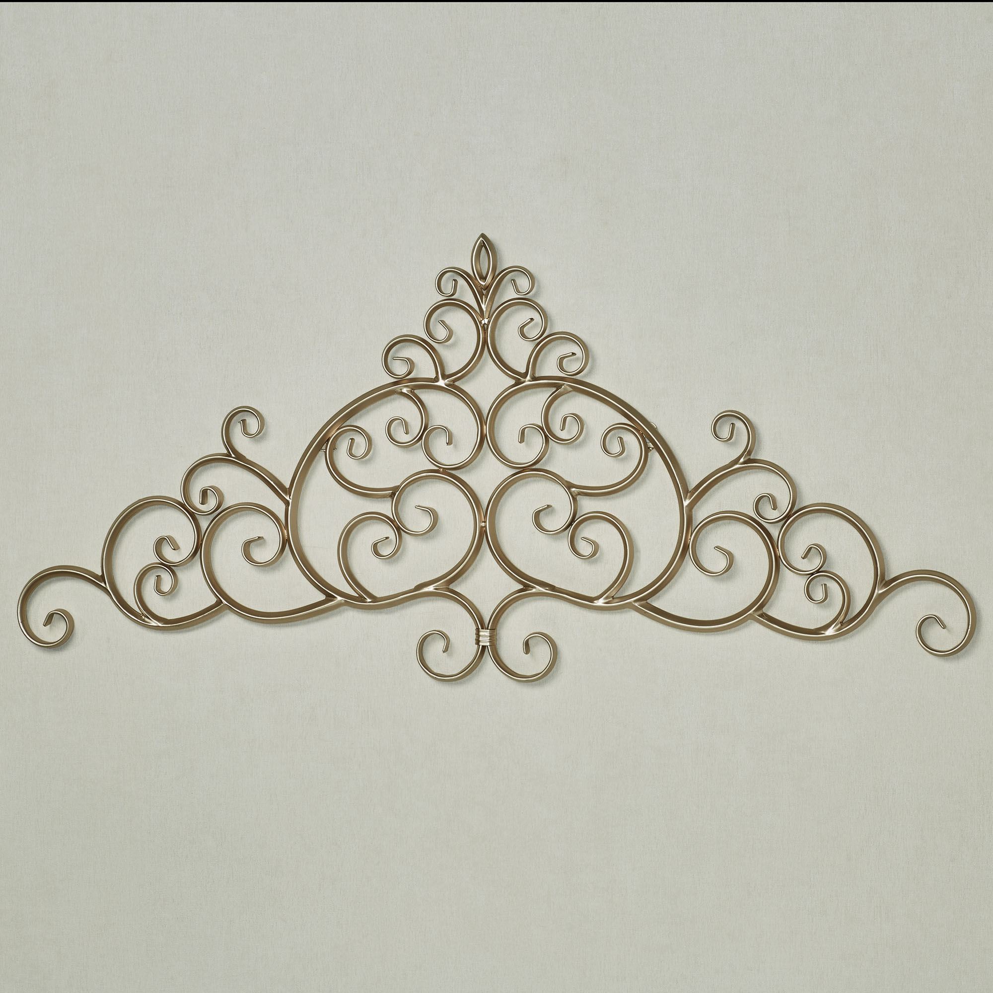 Majestic Champagne Gold Metal Scroll Wall Art Sculpture