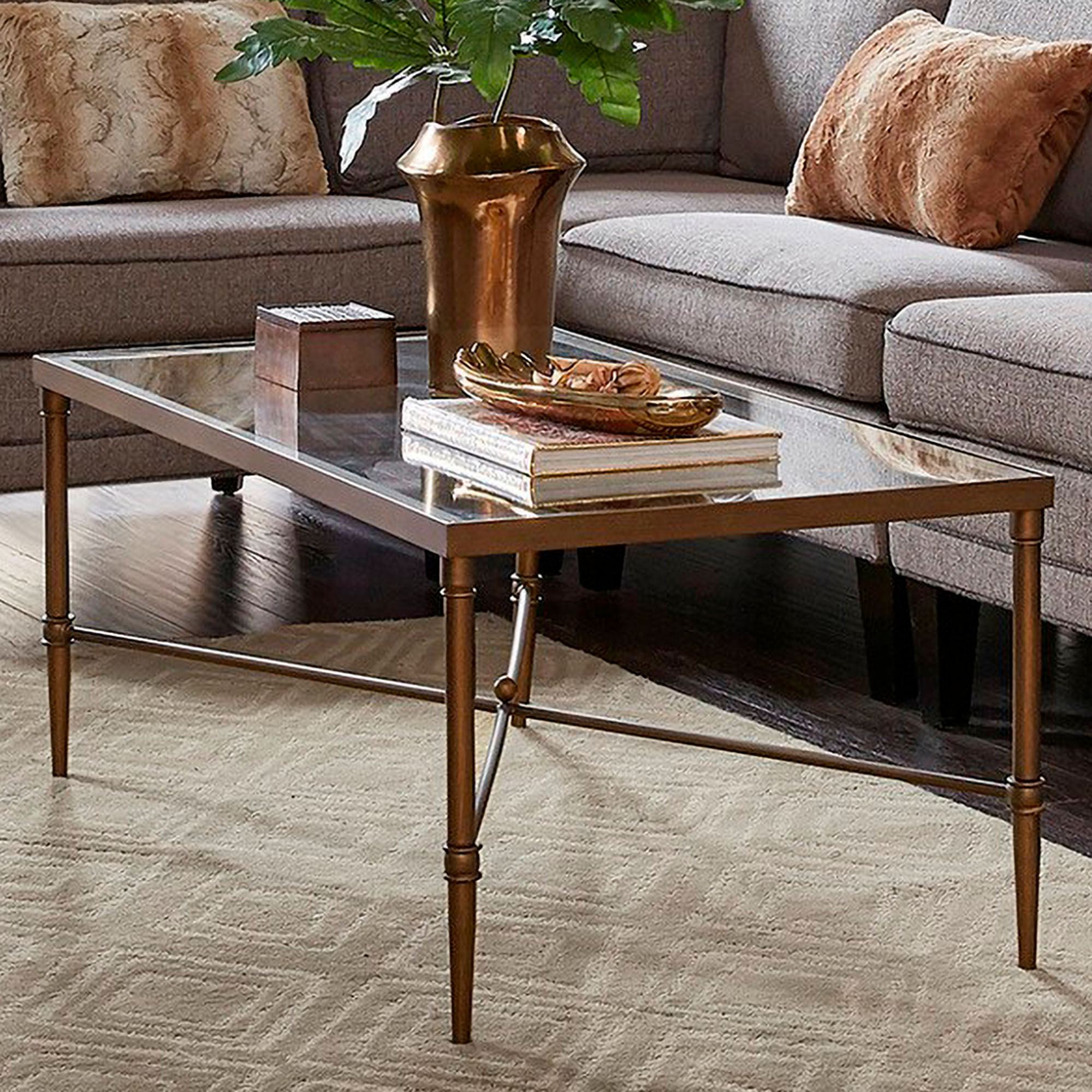 Living Room Wood Bronze Tables Bronze Finish Circular Coffee Table At