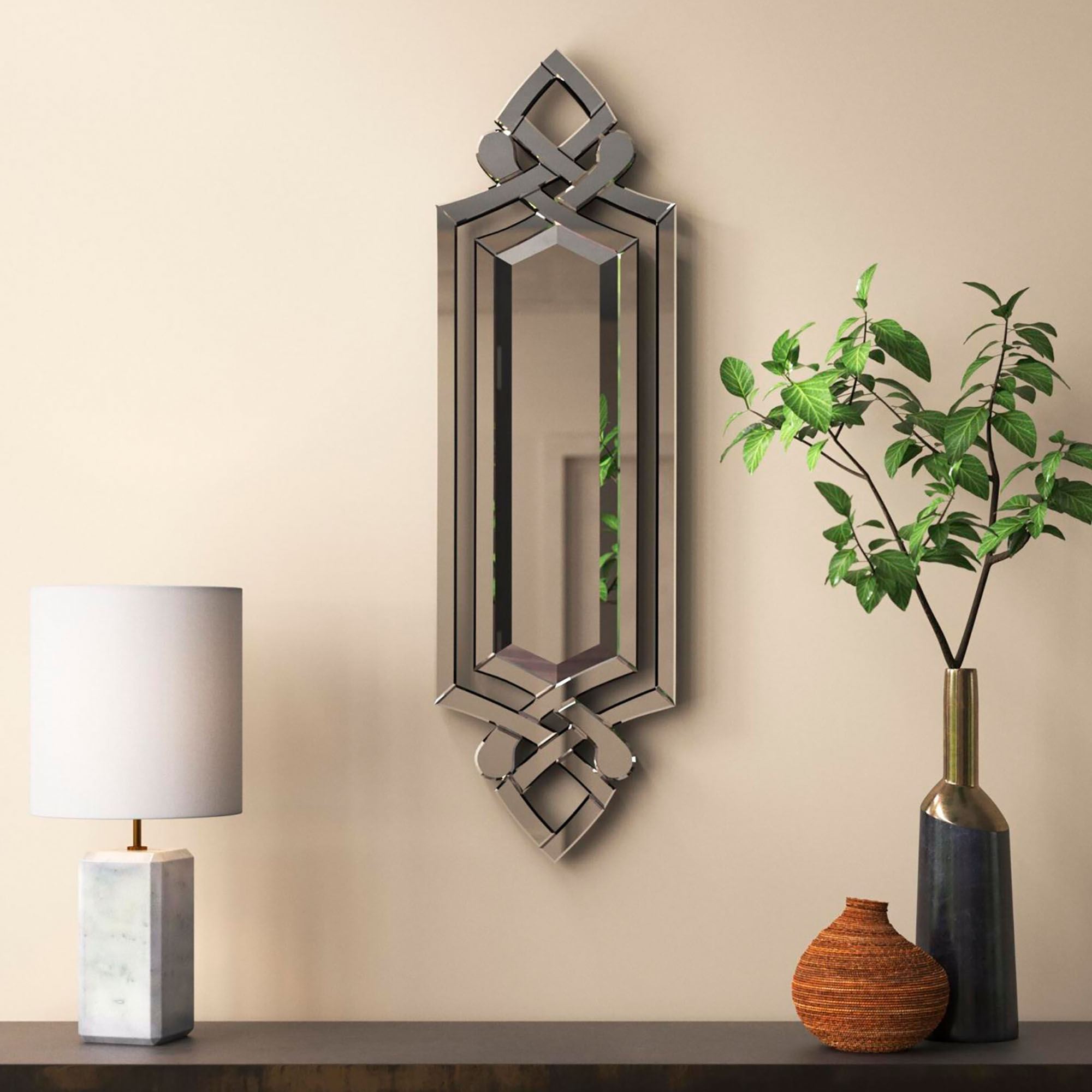 Mirrior Panel Rosalind Venetian Style Clear Glass Vertical Wall Mirror Panel