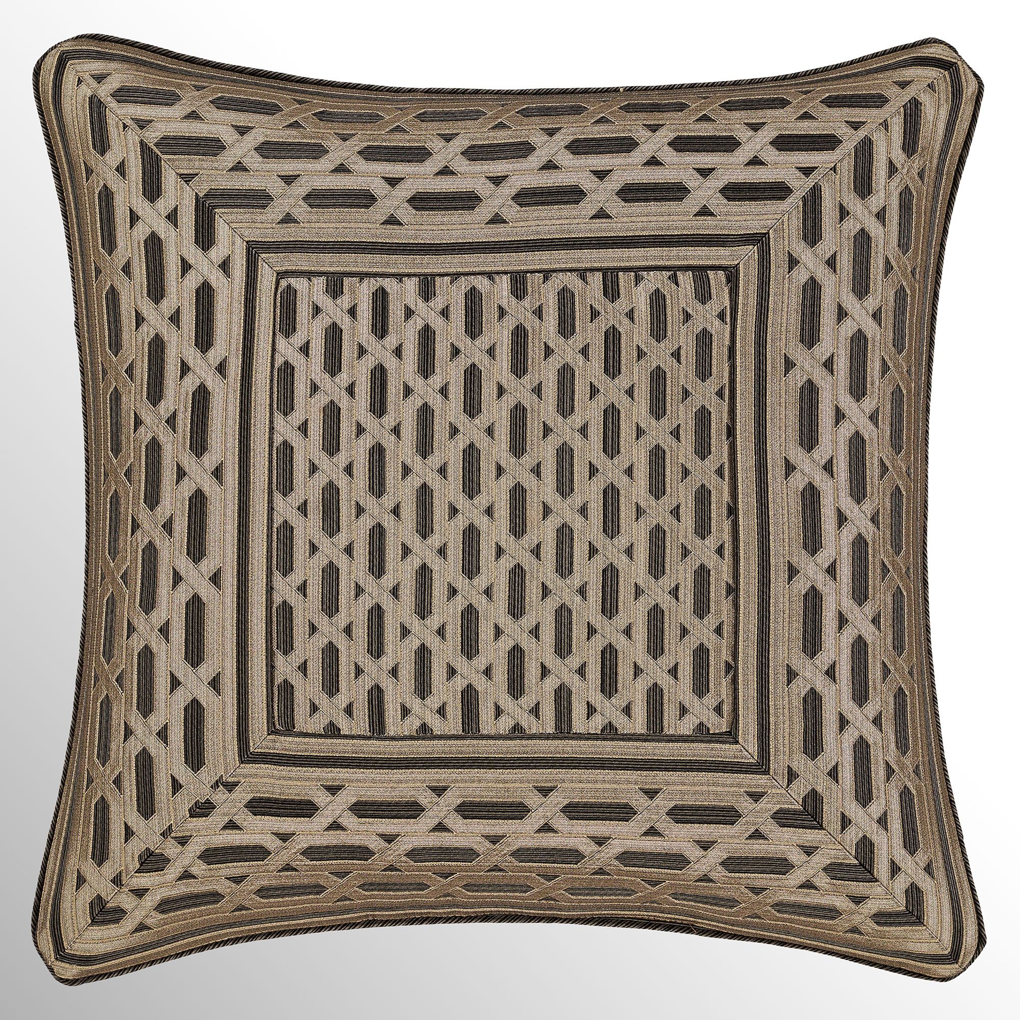 Metropolitan II Piped Pillow Champagne Bronze 20 Square
