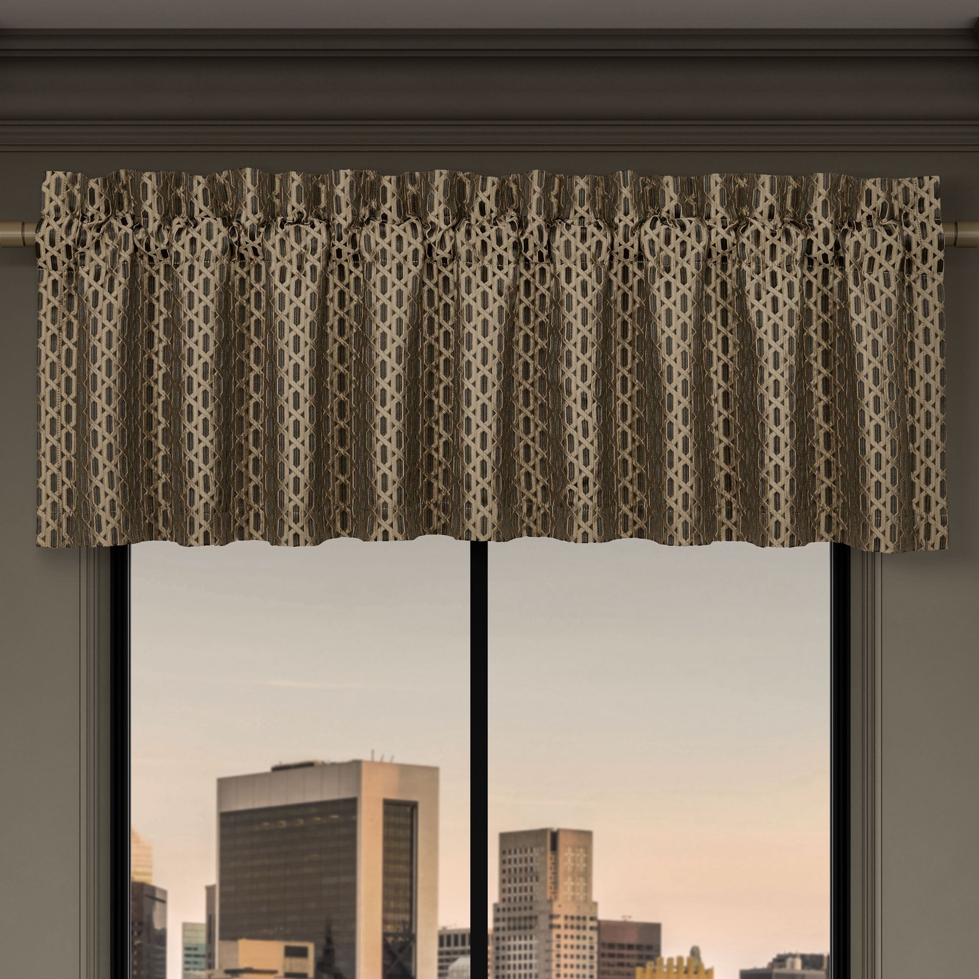 Metropolitan II Tailored Valance Champagne Bronze 88 x 18