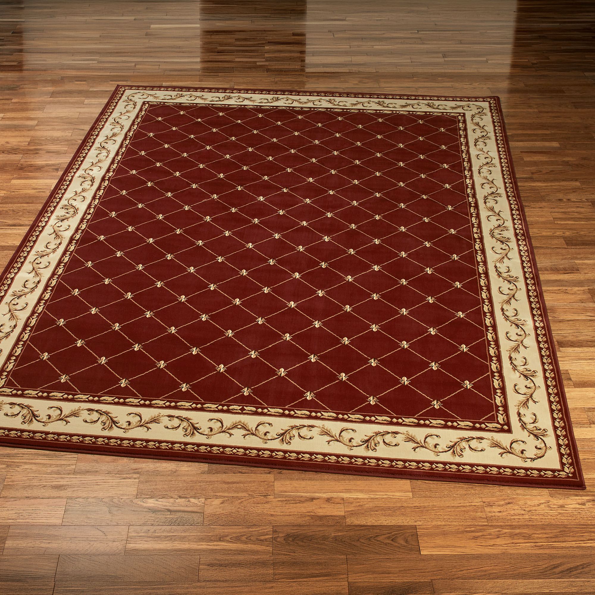 Augusta Fleur de Lis Lattice Large Area Rug - Approx 8x11