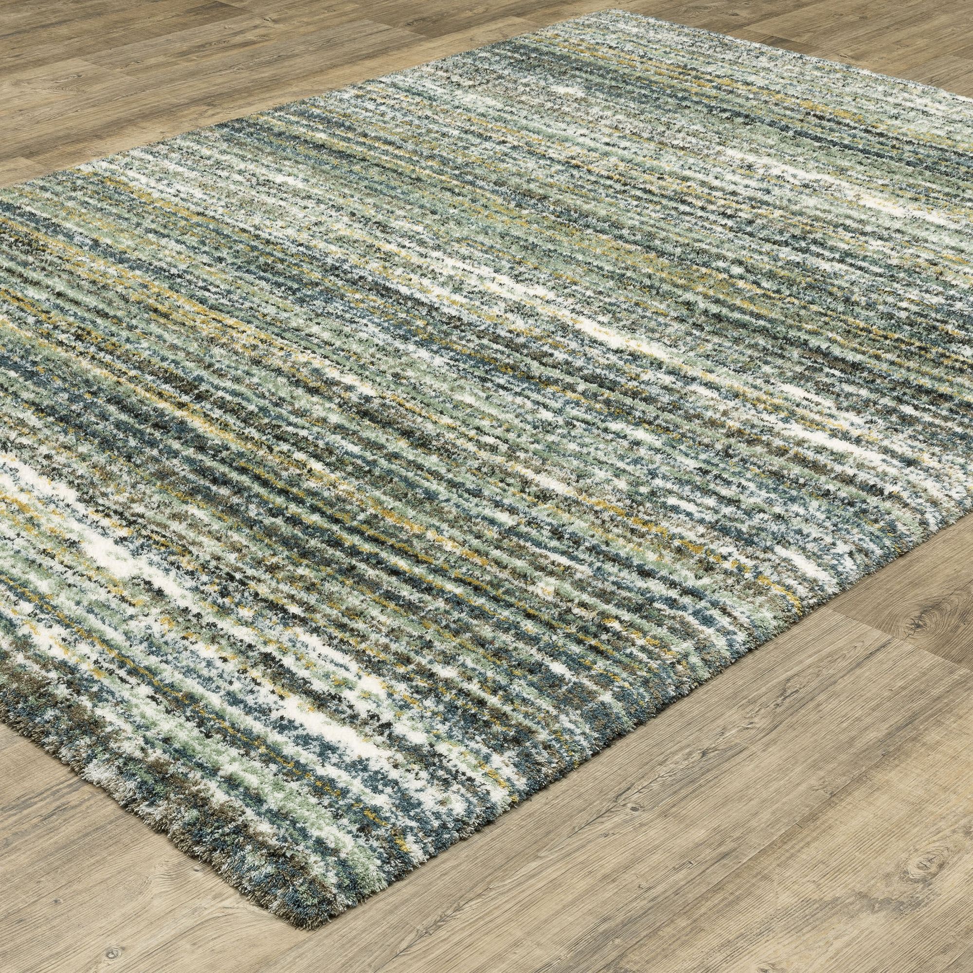 Verna Microfiber Rug Verna Multi Earth Super Soft Striped Area Rugs