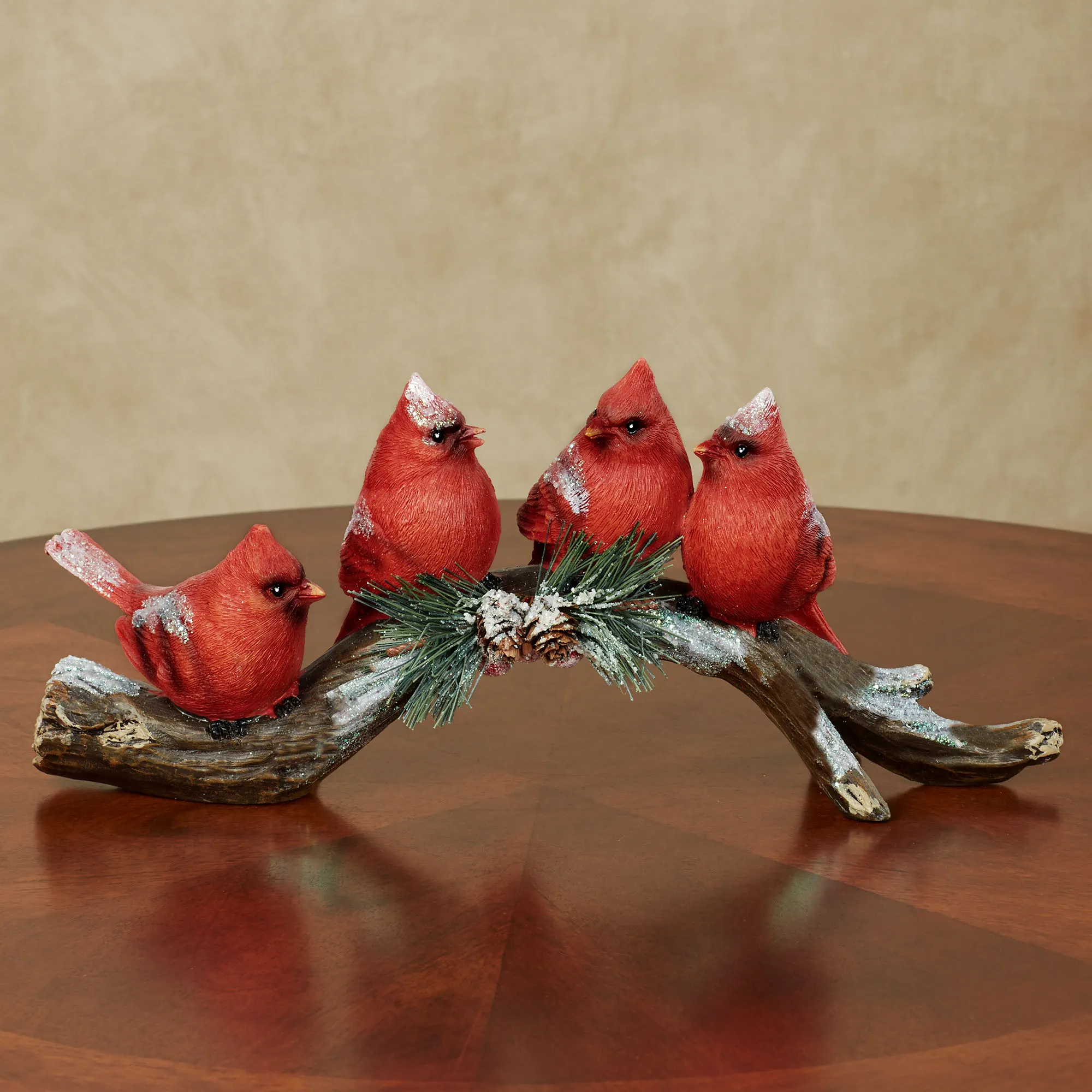 Cardinals on a Branch Winter Holiday Tabletop Accent