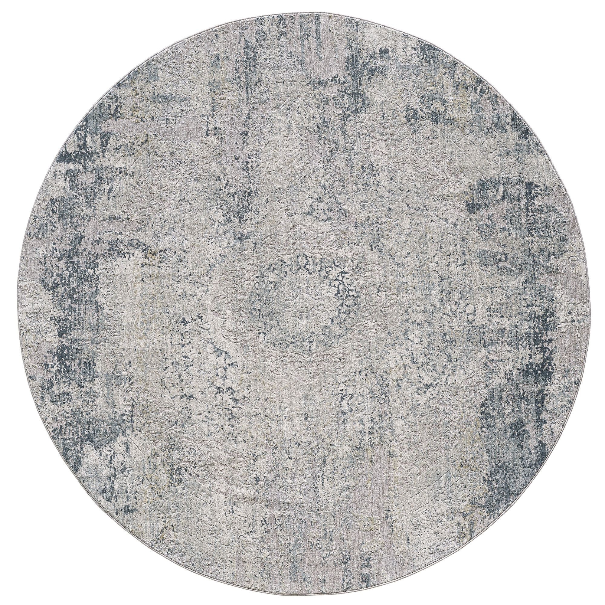 Round Slate Grey Rug Viorel Round Rug Gray 7'10