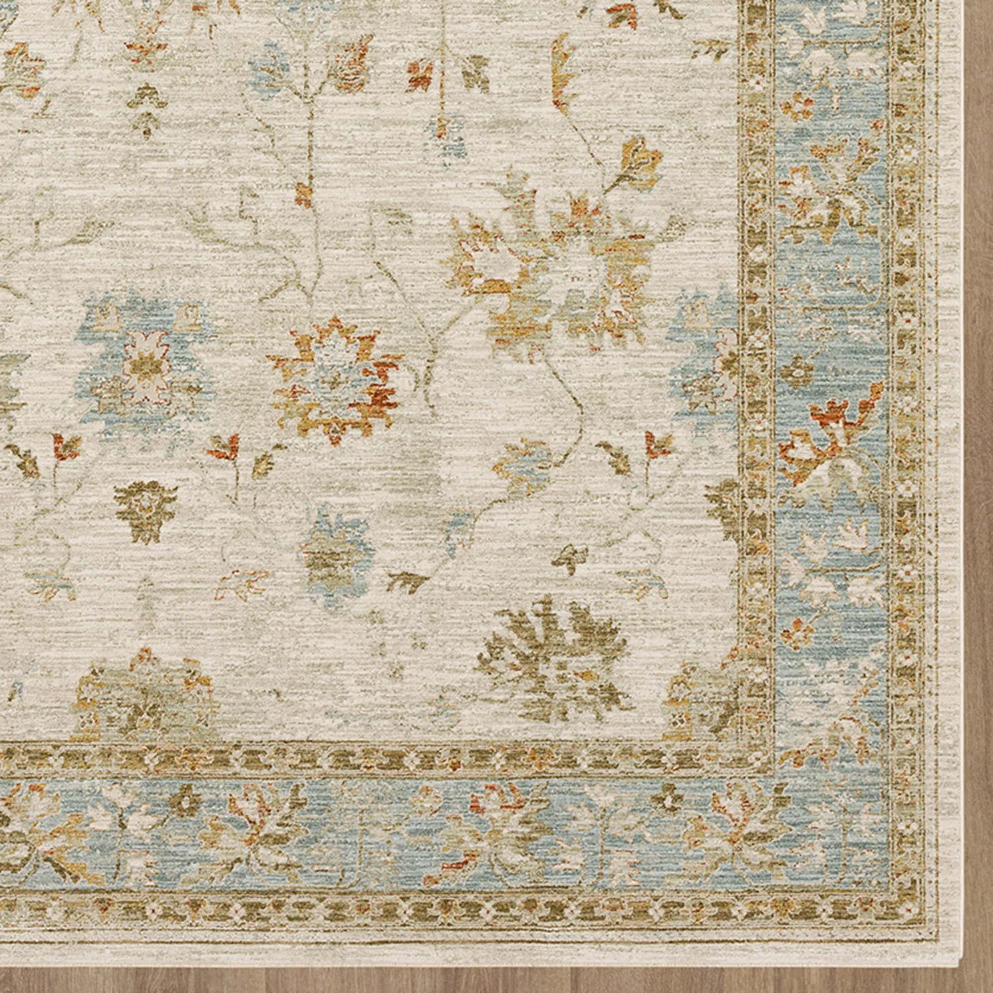 Ivory Area Rug Runner Ivette Stain Resistant Variegated Ivory Traditional Palmette Area Rugs