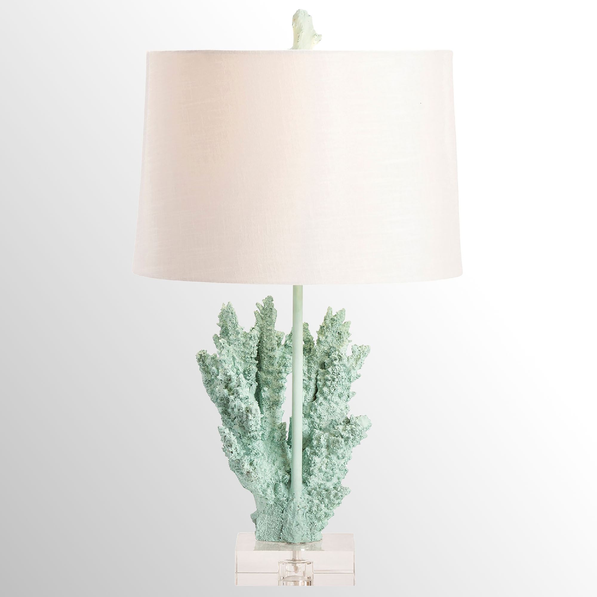 Seafoam Green Coral Coastal Table Lamp