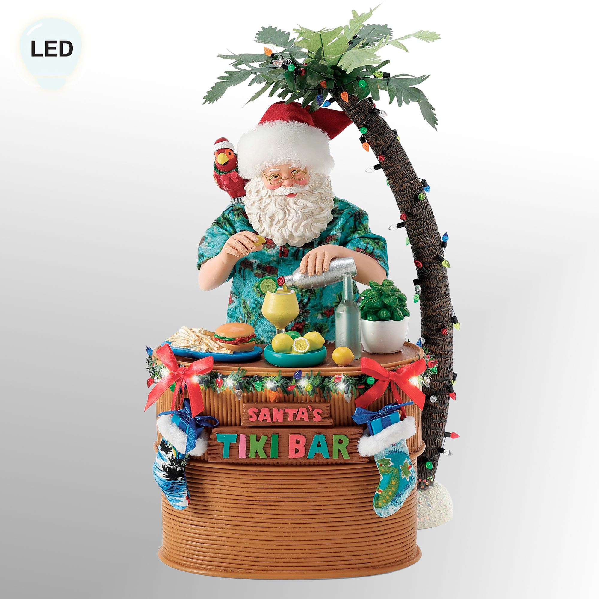 Santas Tiki Bar Clothtique Red 2 Piece Set