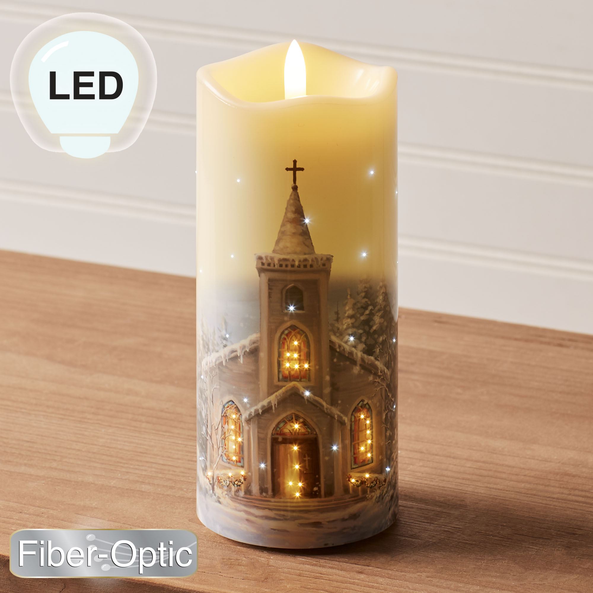 Christmas Chapel LED Candle Ivory