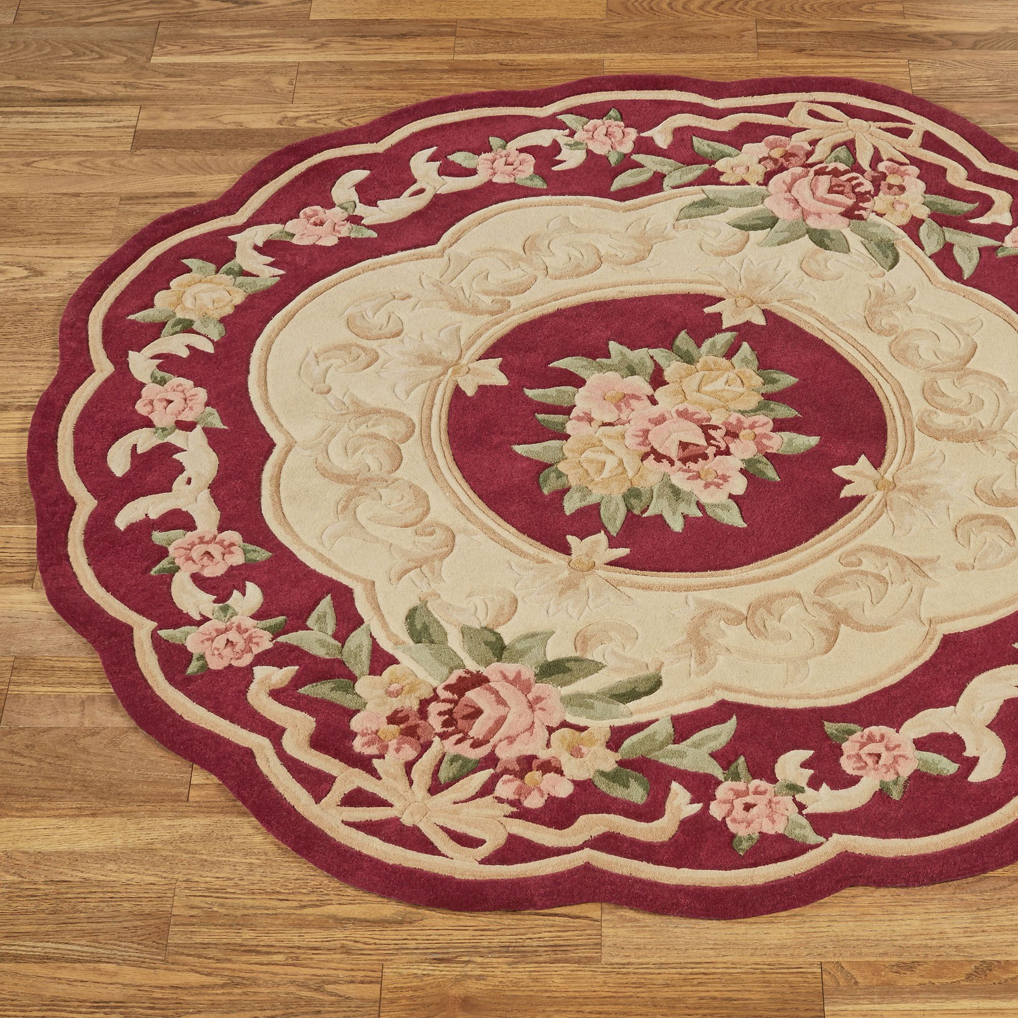 Portia Rose Ruby Aubusson Area Rugs