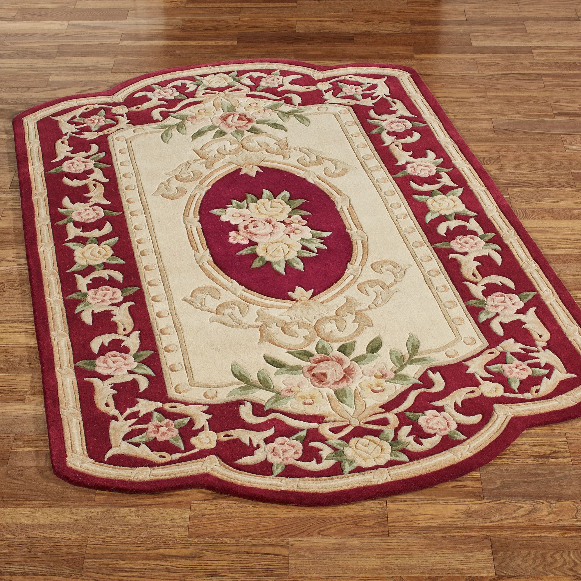 Portia Rose Ruby Aubusson Area Rugs
