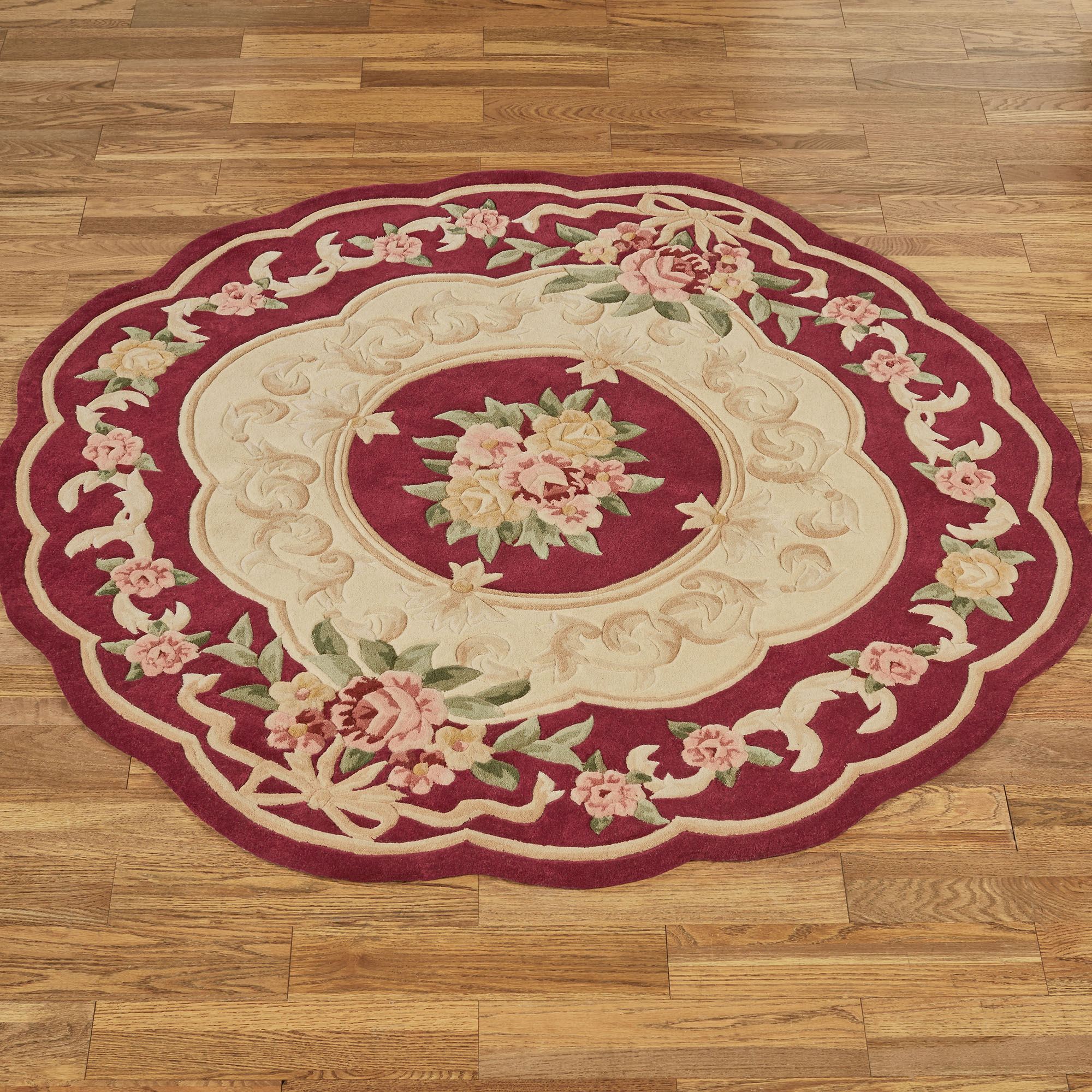 Portia Rose Ruby Aubusson Area Rugs