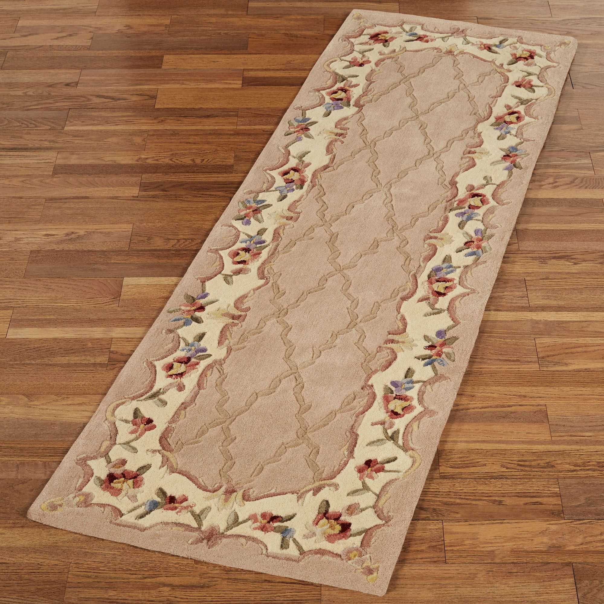 Claras Garden Lattice Floral Wool Rug Runner