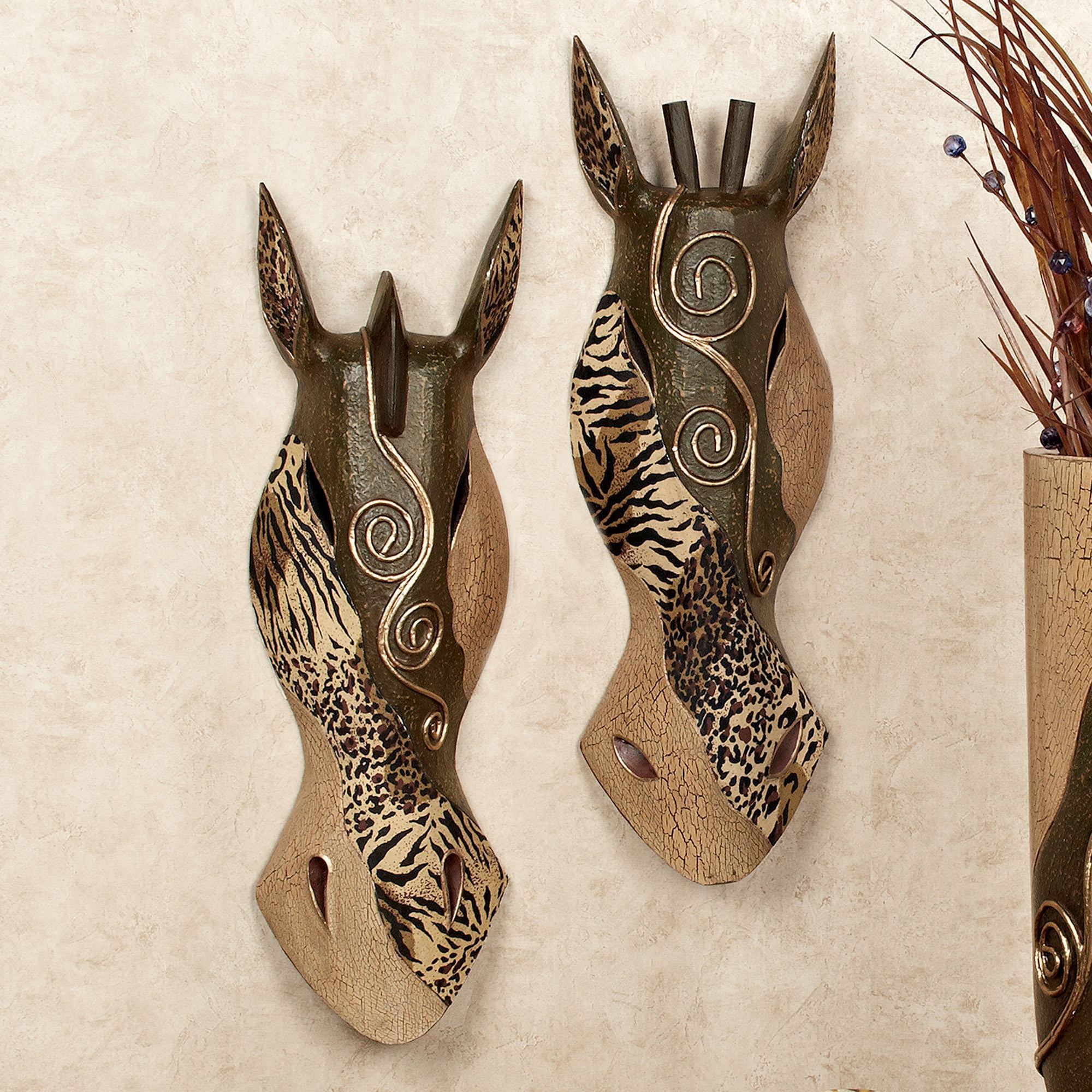 Primal Animal Print Mask Wall Art Set Primal animal print mask wall art set