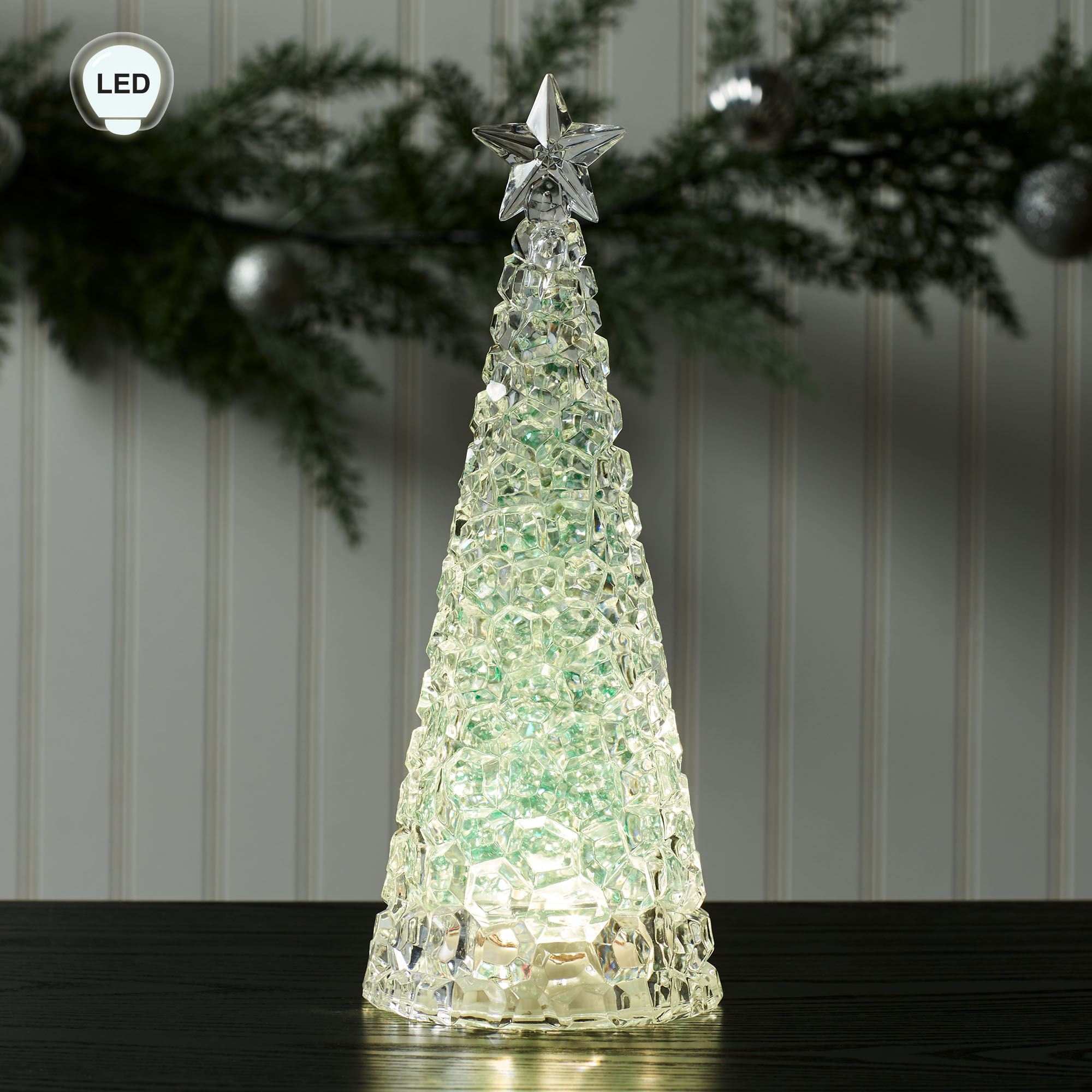LED Holiday Swirl Tree Table Accent Clear