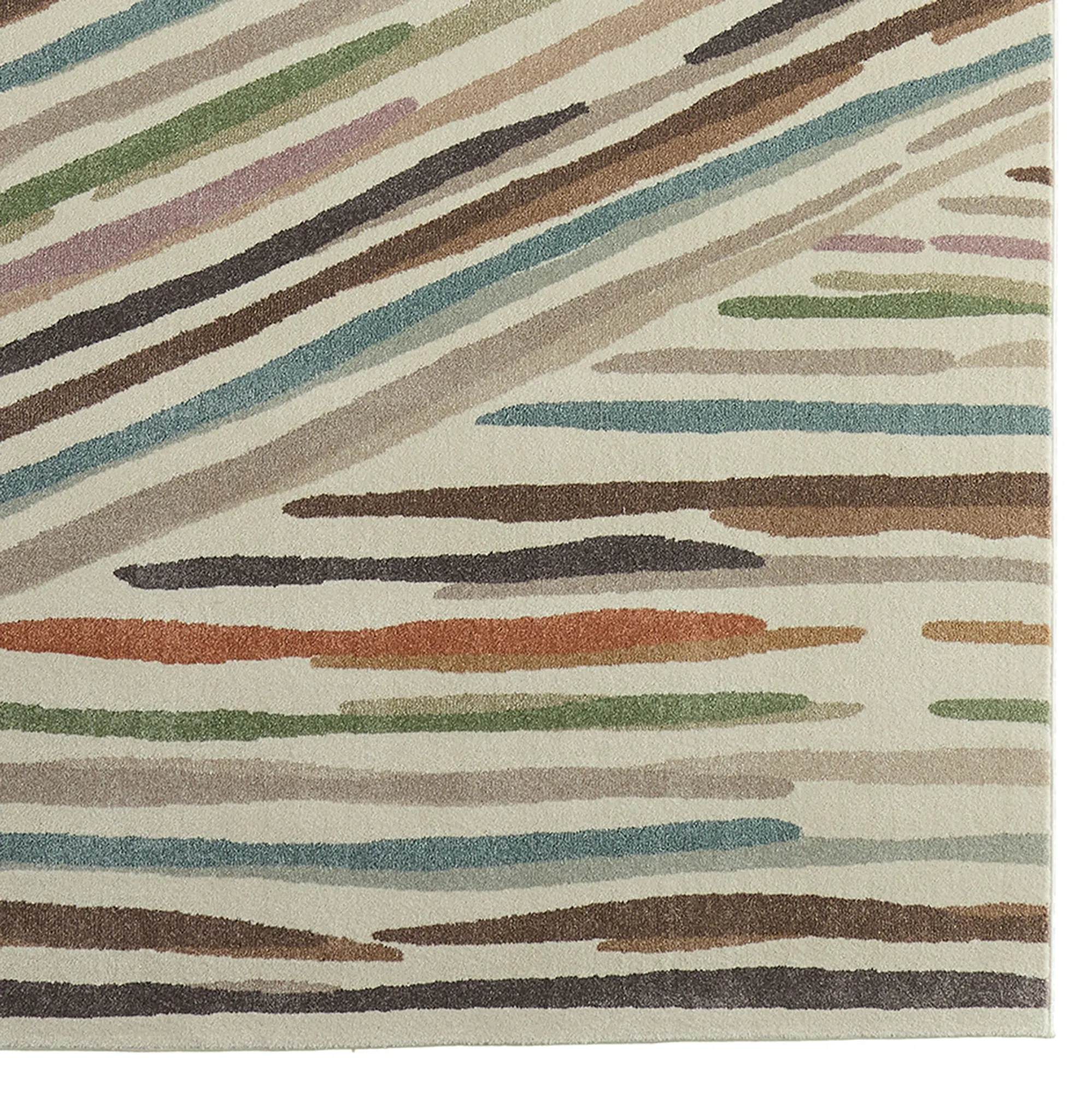 Rectangle Multicolor Line Rug Raquel Colorful Lines Brushstroke Style Abstract Area Rugs