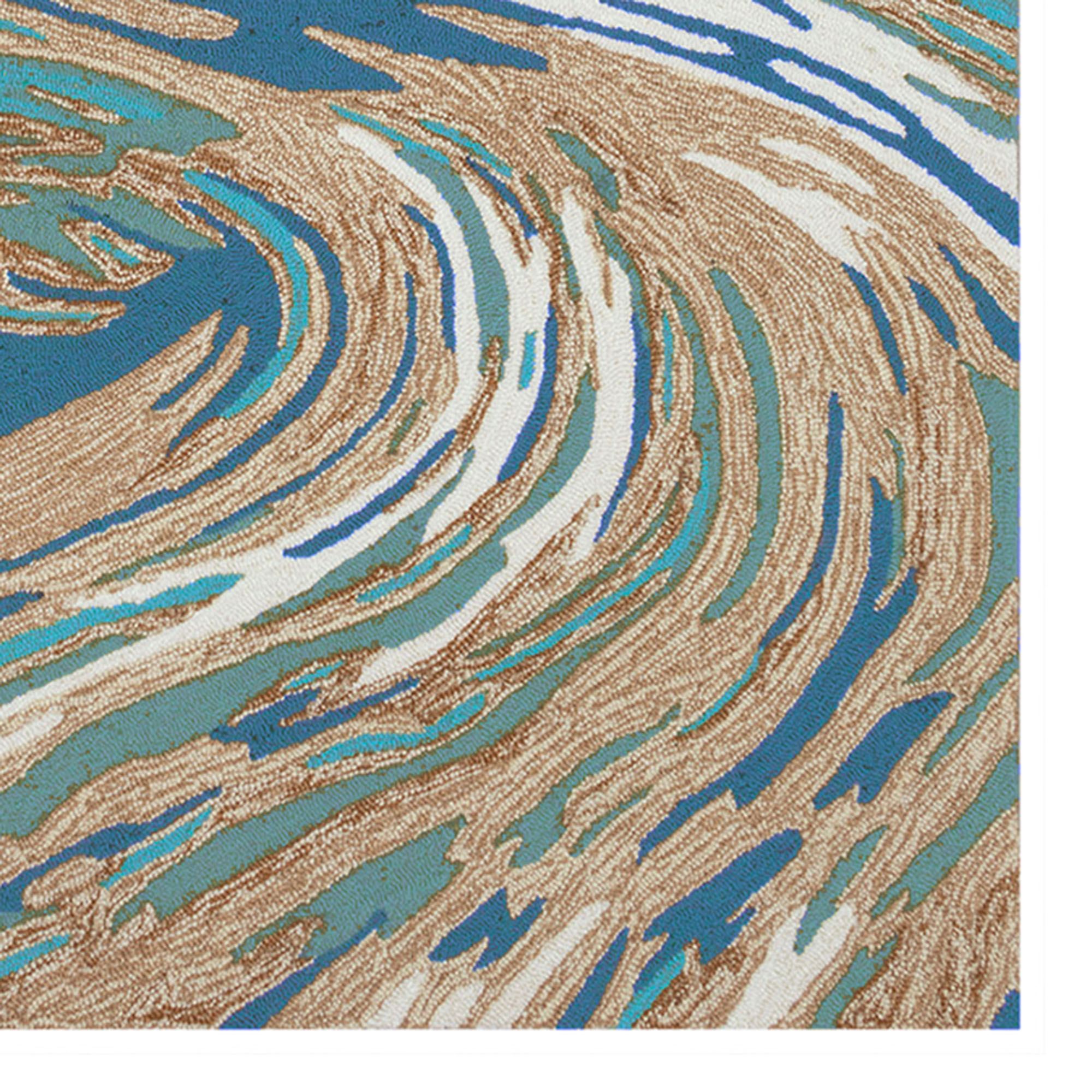 Wave Rider Color Linen Rug Big Wave Rug Runner Multi Earth | Touch of Class