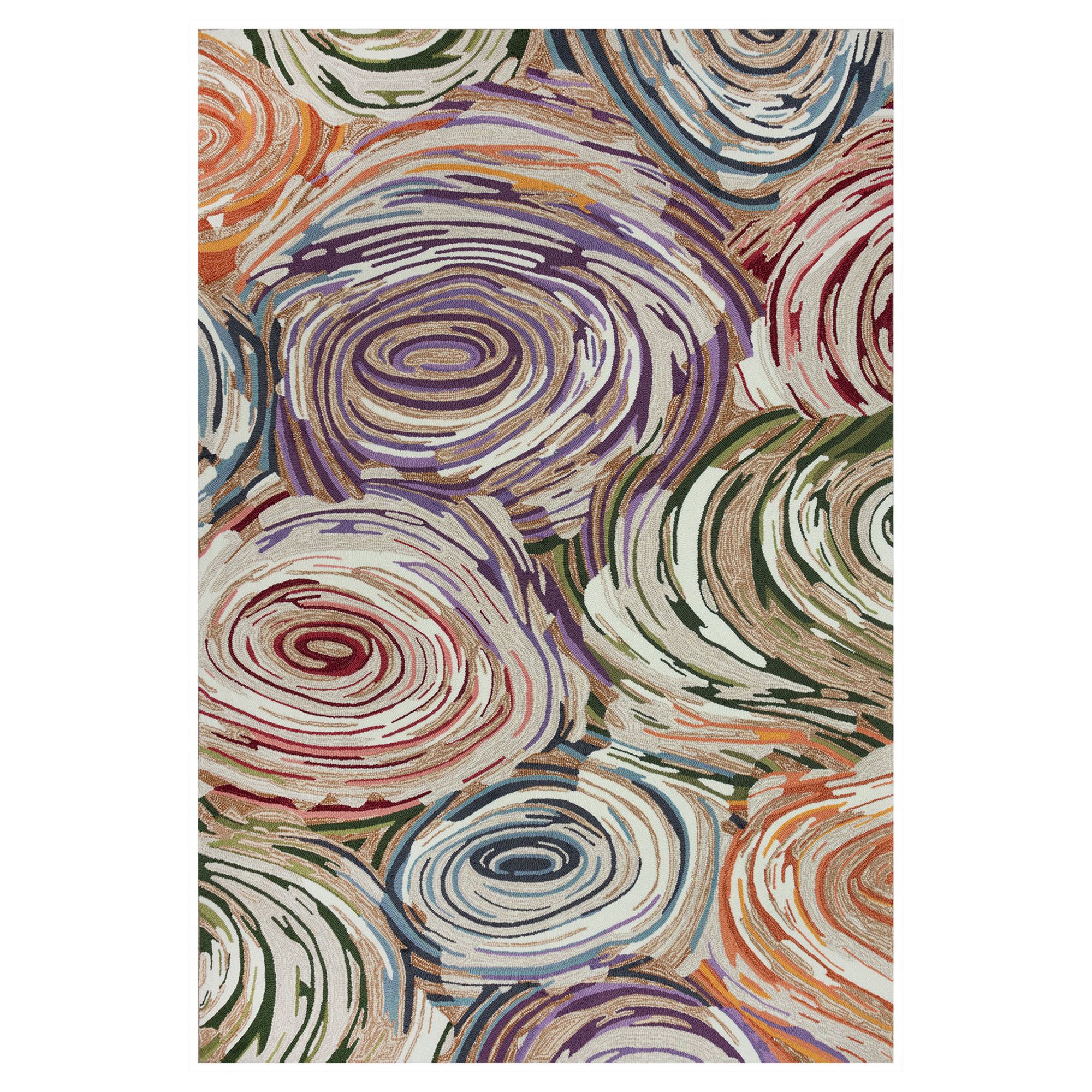 Memphis Multicolored Abstract Swirl Indoor Outdoor Rugs by Liora Manne