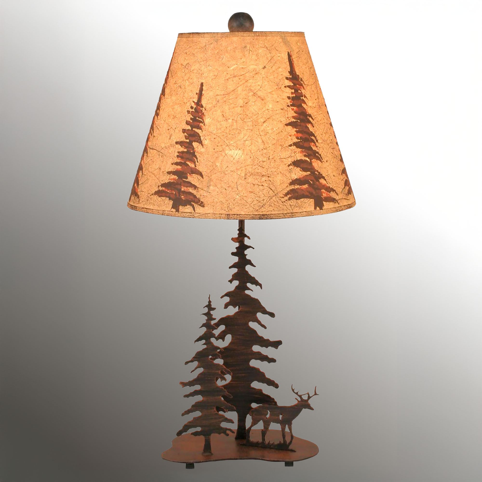 Strolling Deer Handcrafted Wrought Iron Rustic Table Lamp