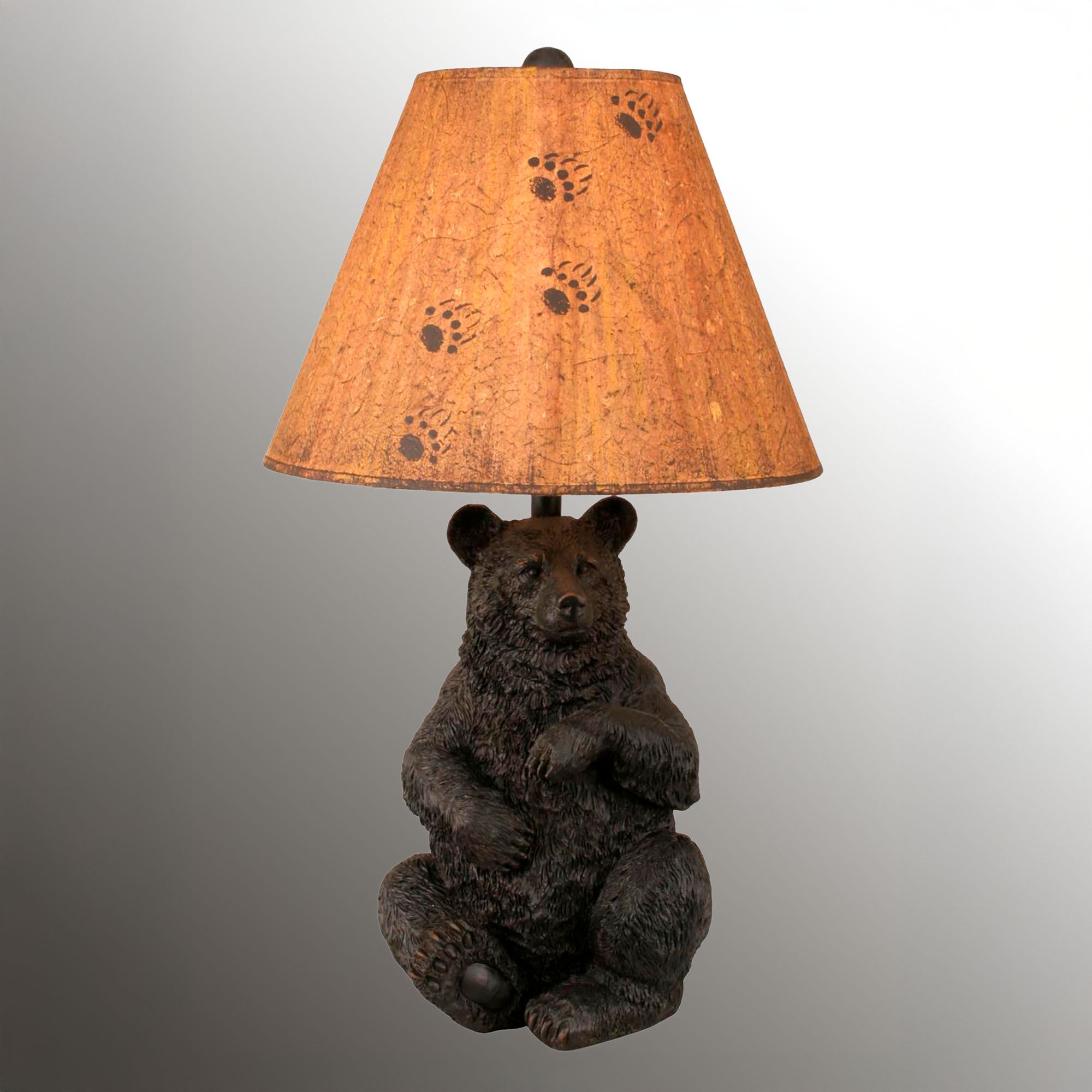 Sitting Black Bear Handcrafted Bear Shaped Rustic Table Lamp