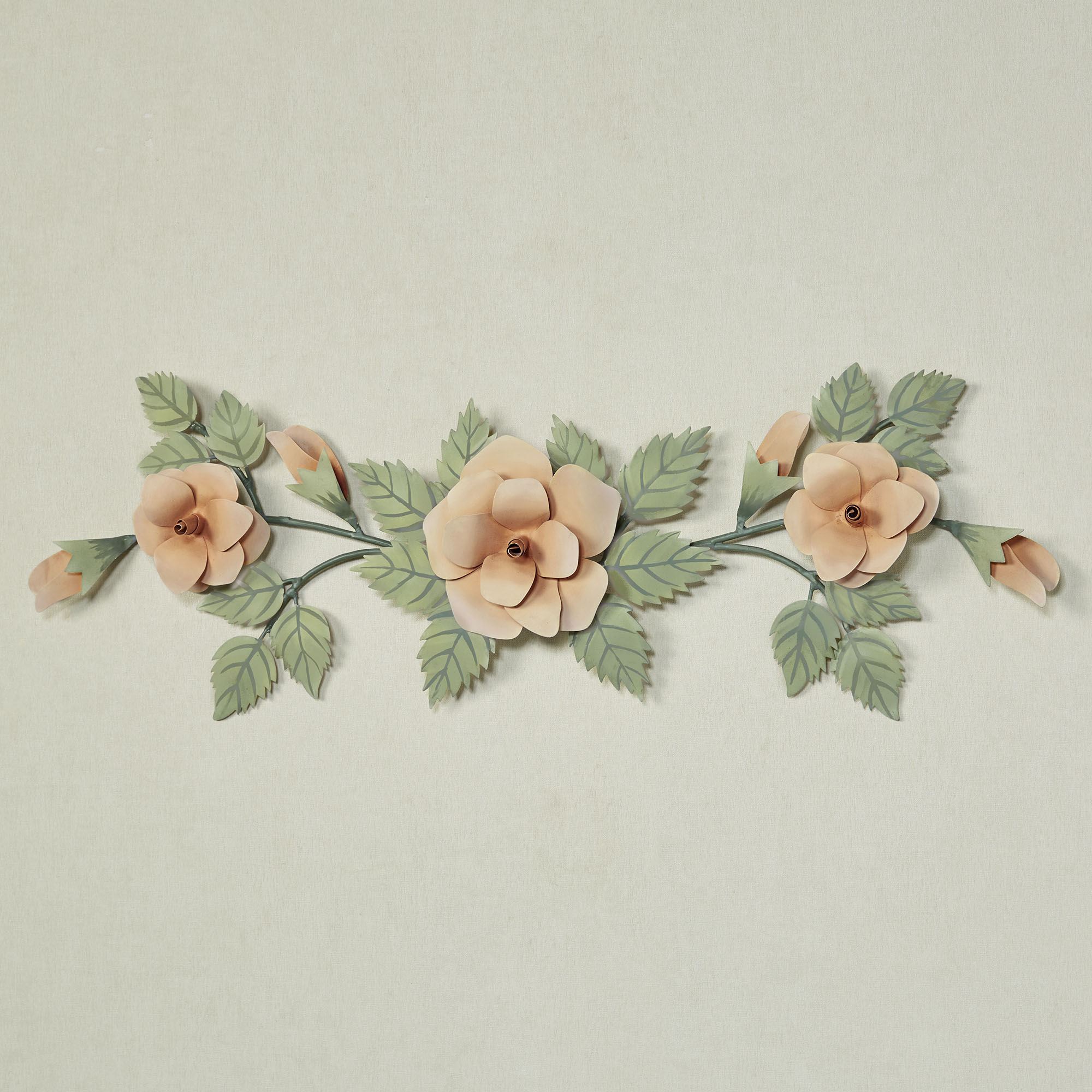 Les Fleurs Rose Swag Wall Topper Butter