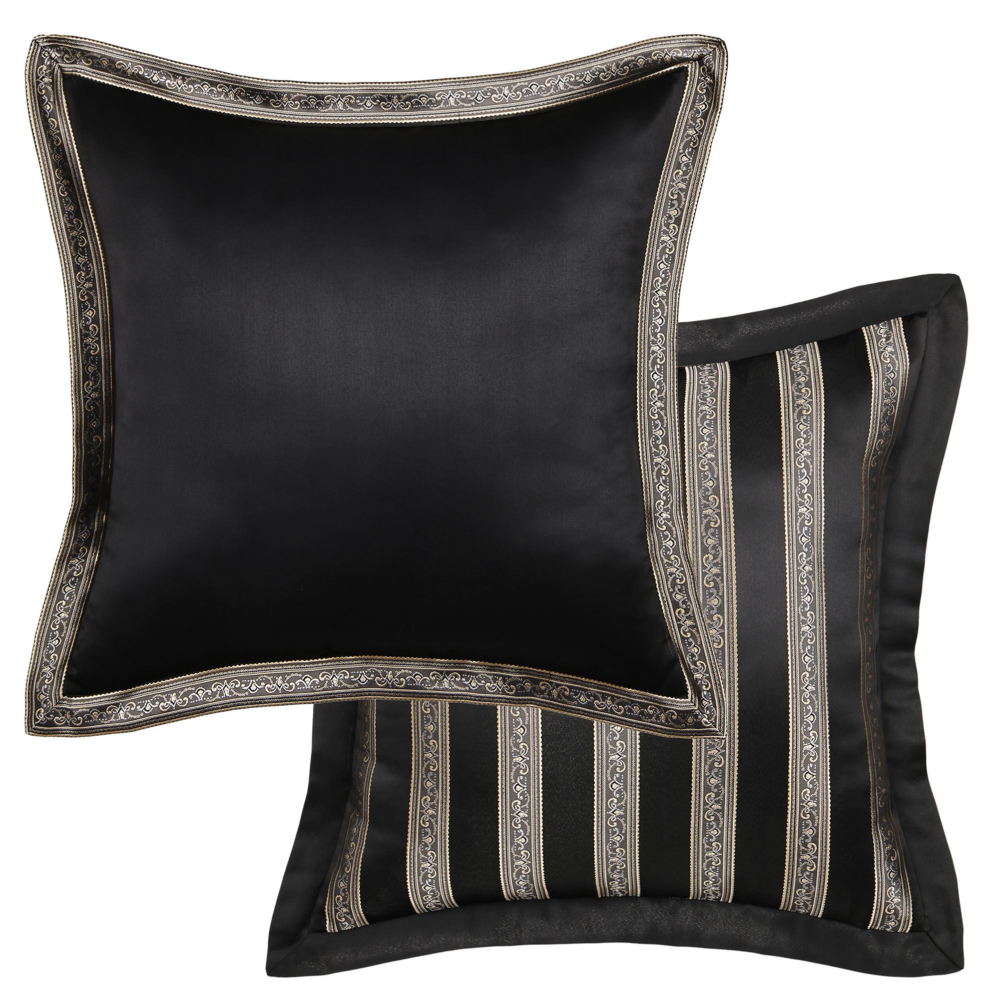 Harriman Reversible Flanged European Sham Black