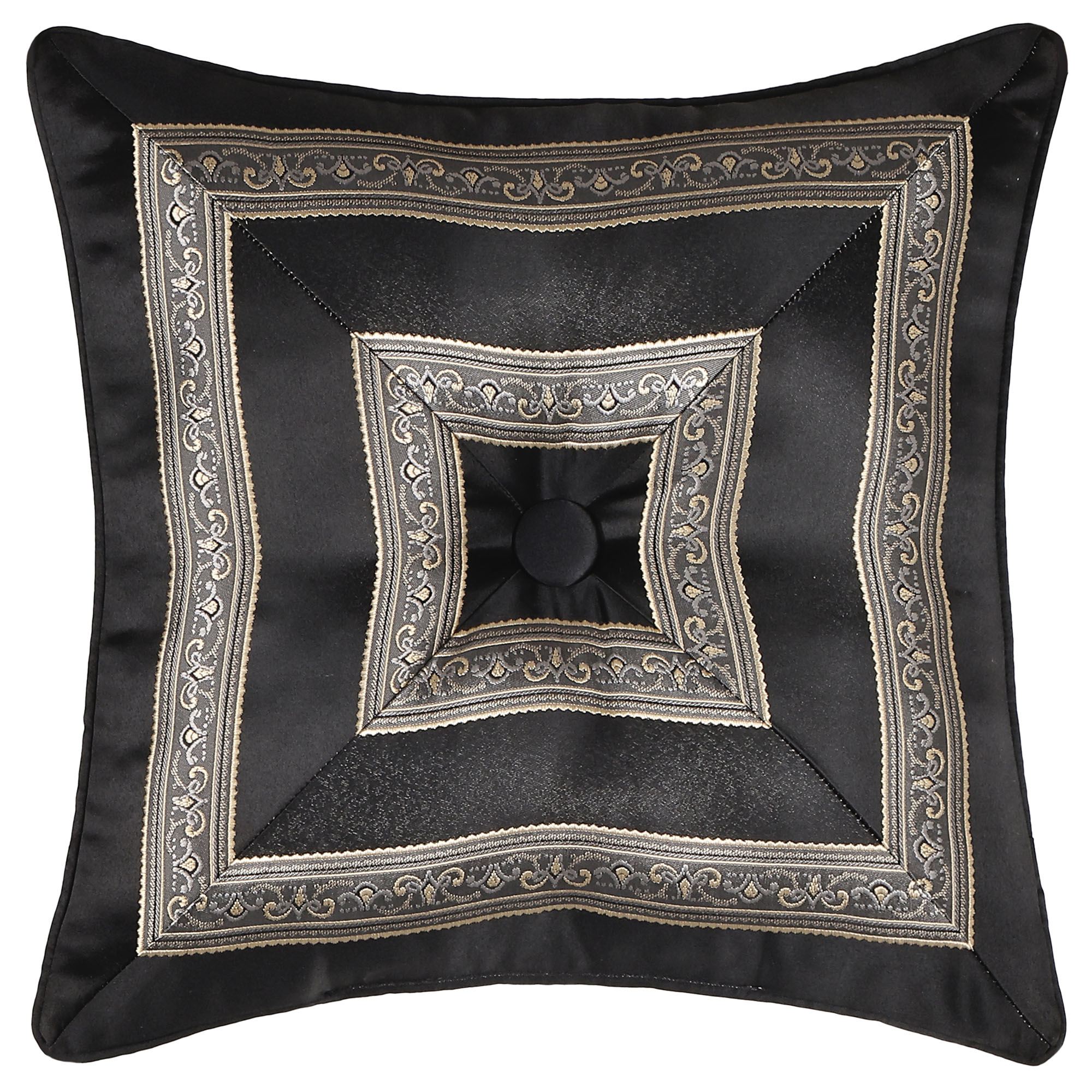 Harriman Tufted Pillow Black 18 Square