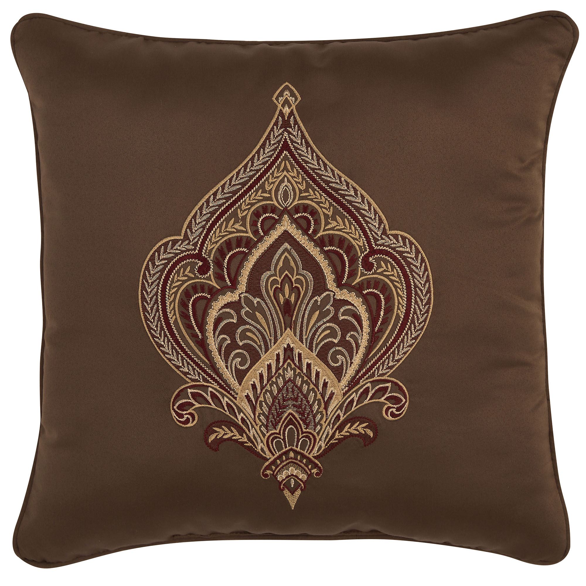 Odette Embroidered Pillow Multi Warm 18 Square