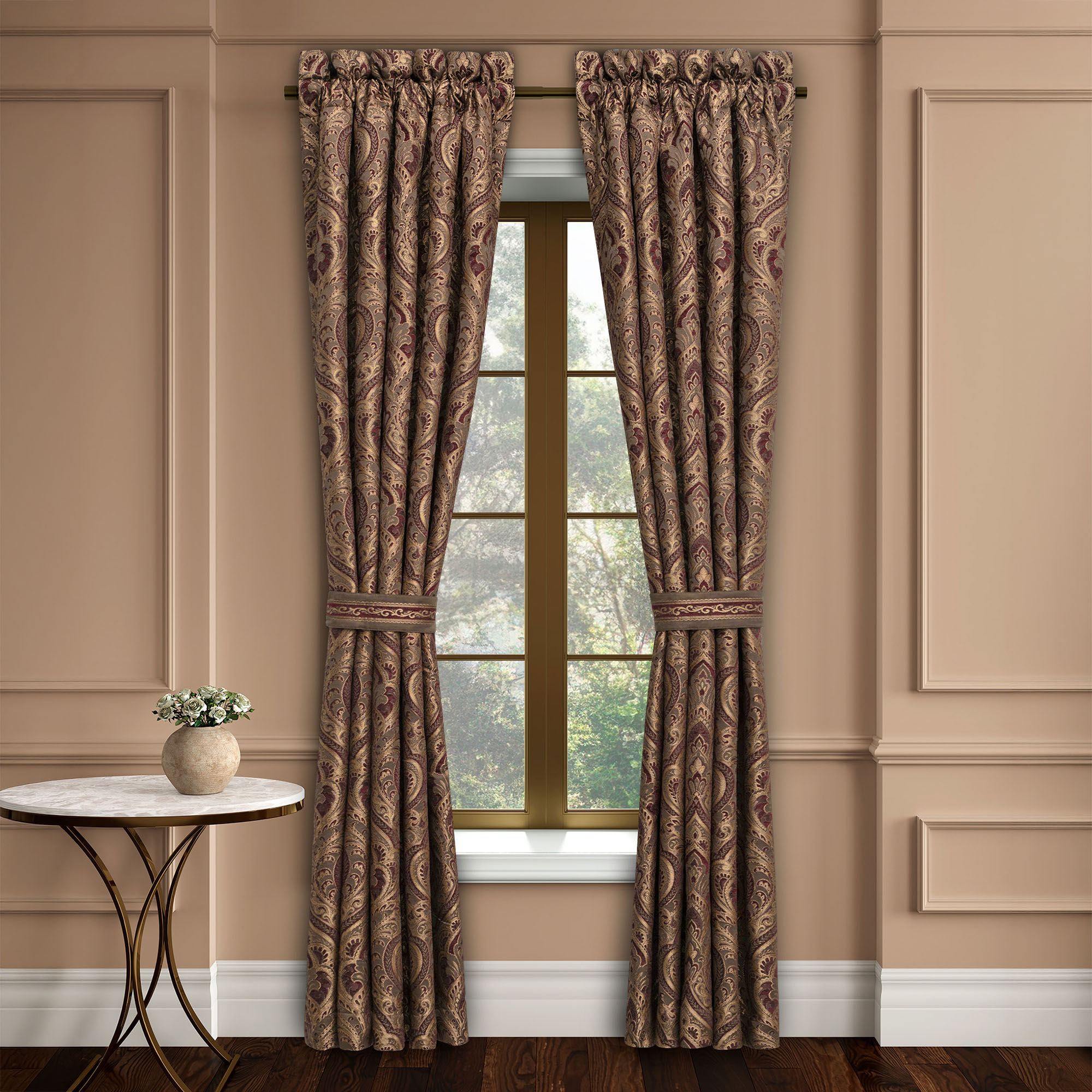 Odette Wide Tailored Curtain Pair Multi Warm