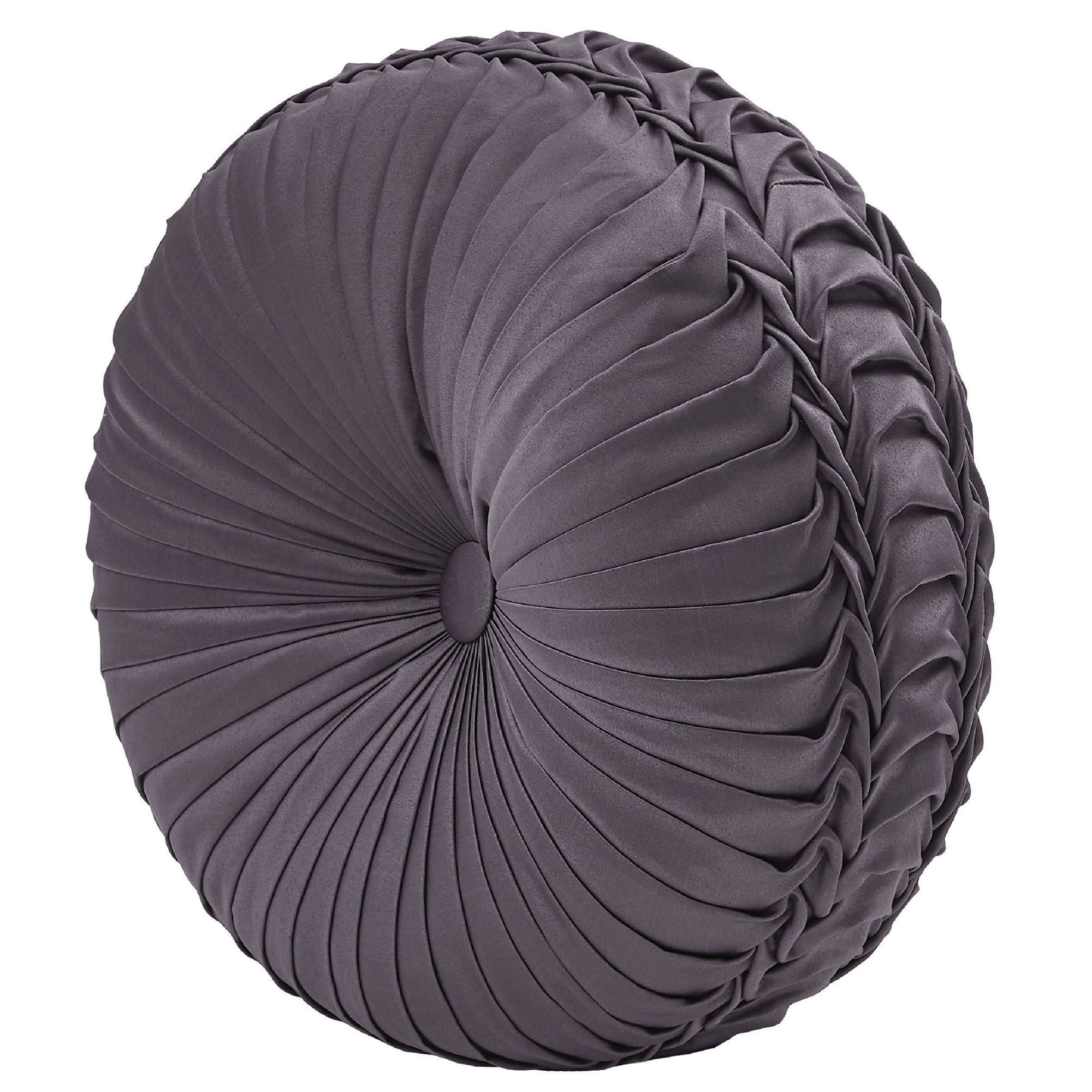 Manchester Pleated Tufted Pillow Grape Round