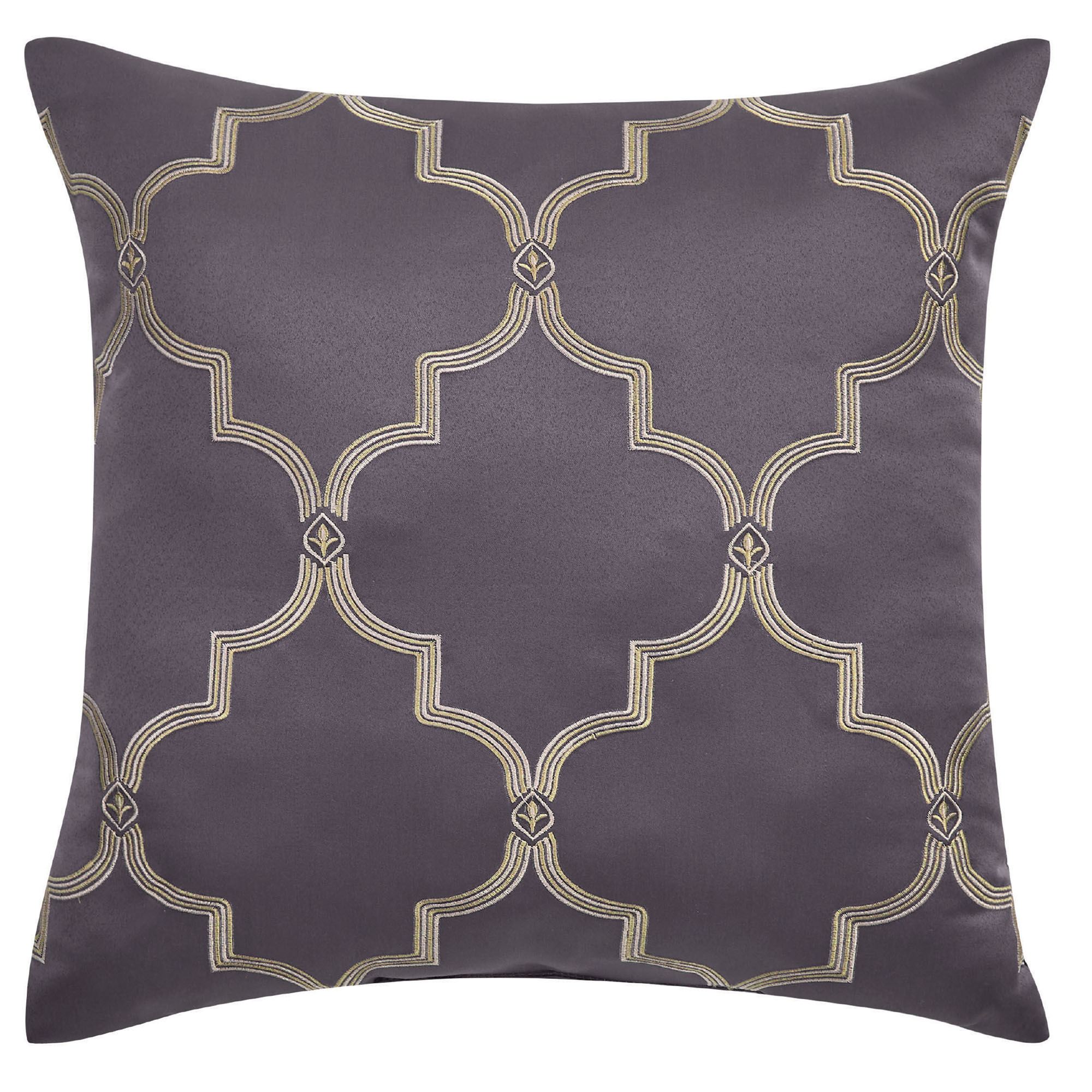 Manchester Embroidered Pillow Grape 18 Square