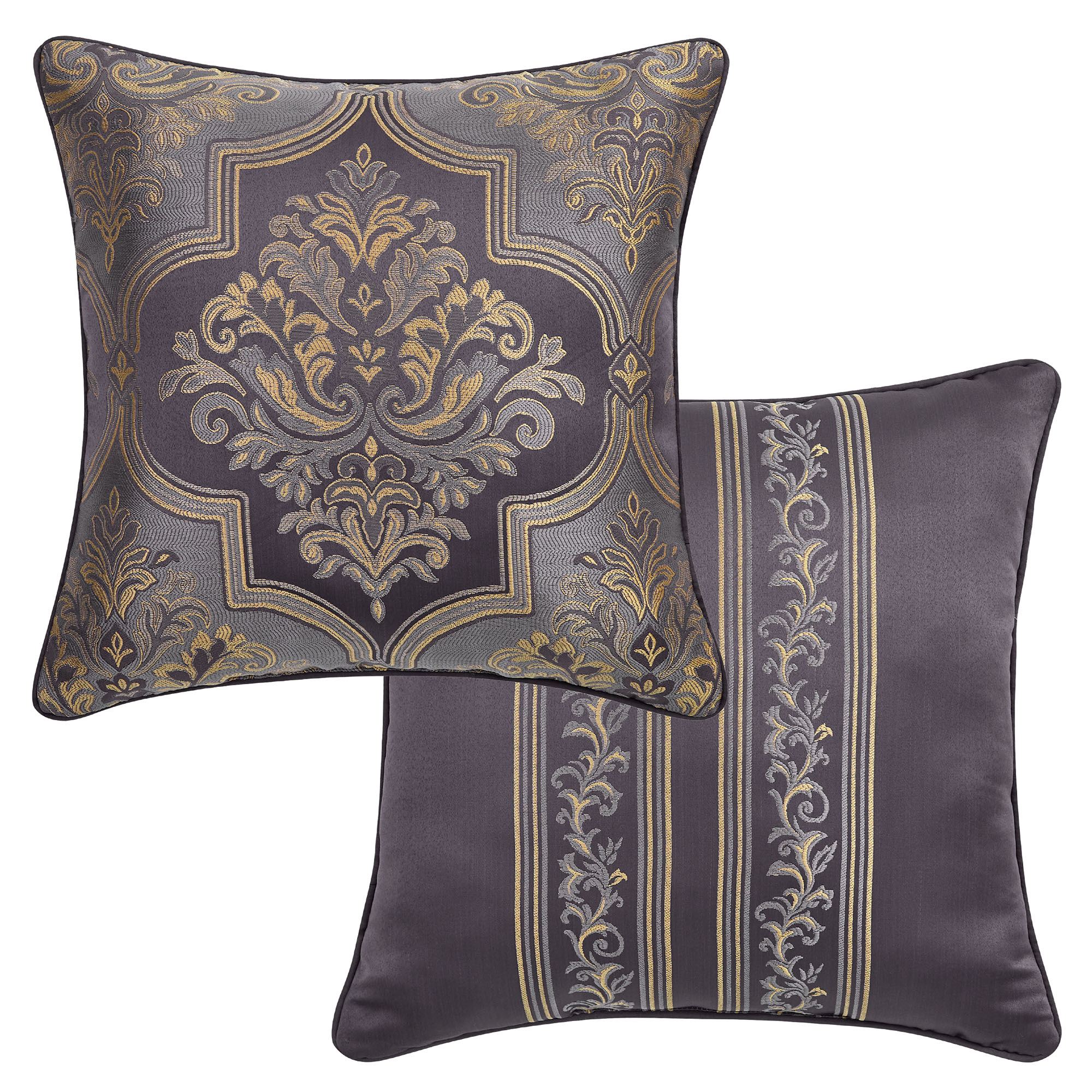 Manchester Reversible Jacquard Damask Pillow Lavender 20 Square