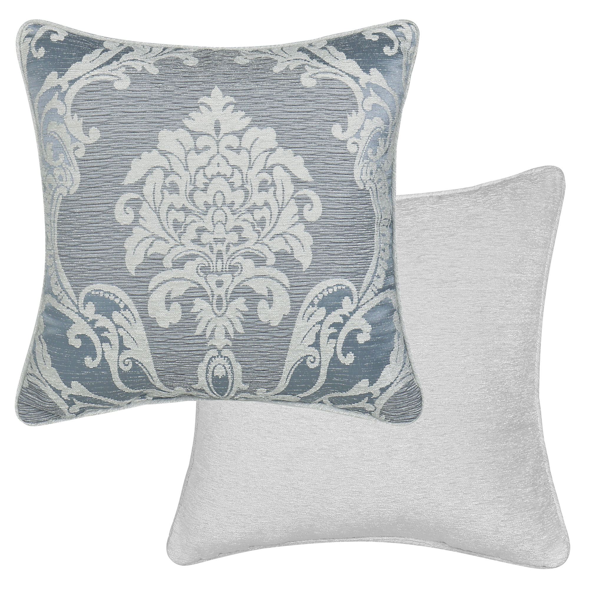 Queensbury Reversible Piped Pillow Steel Blue 20 Square