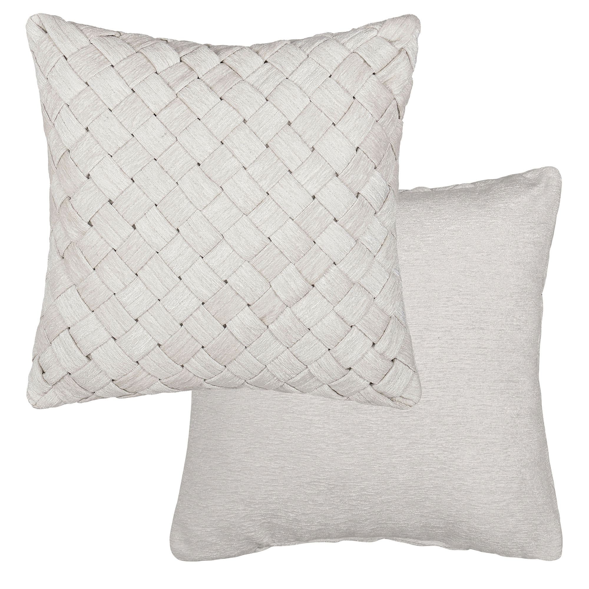 Queensbury II Reversible Tailored Pillow Ivory 18 Square