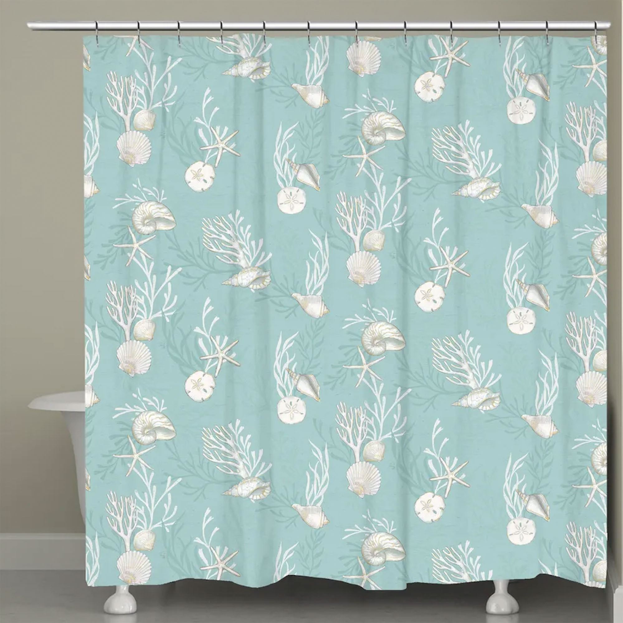 Tranquil Morning Shower Curtain Aqua 71 x 72