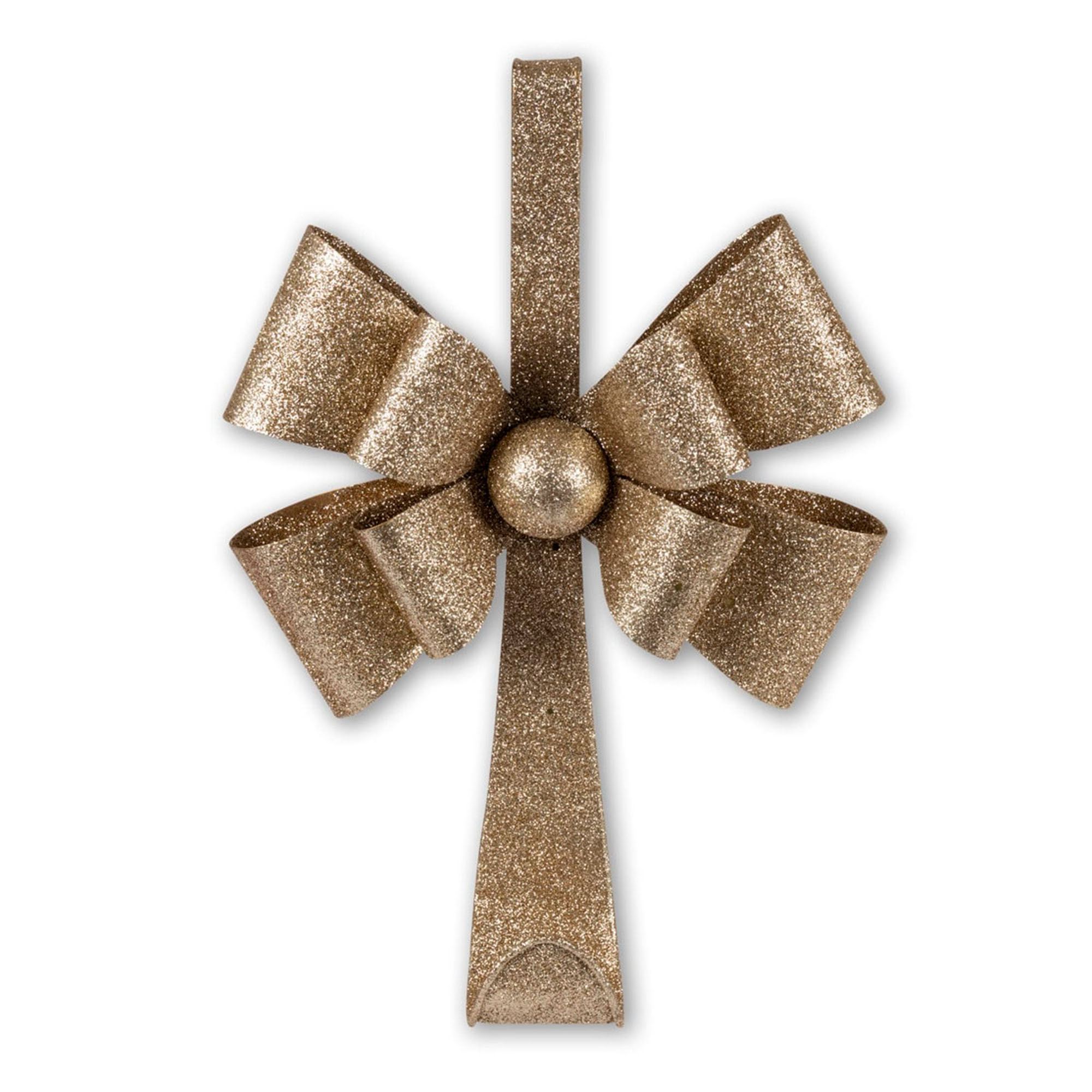 Festive Bow Wreath Hanger Gold