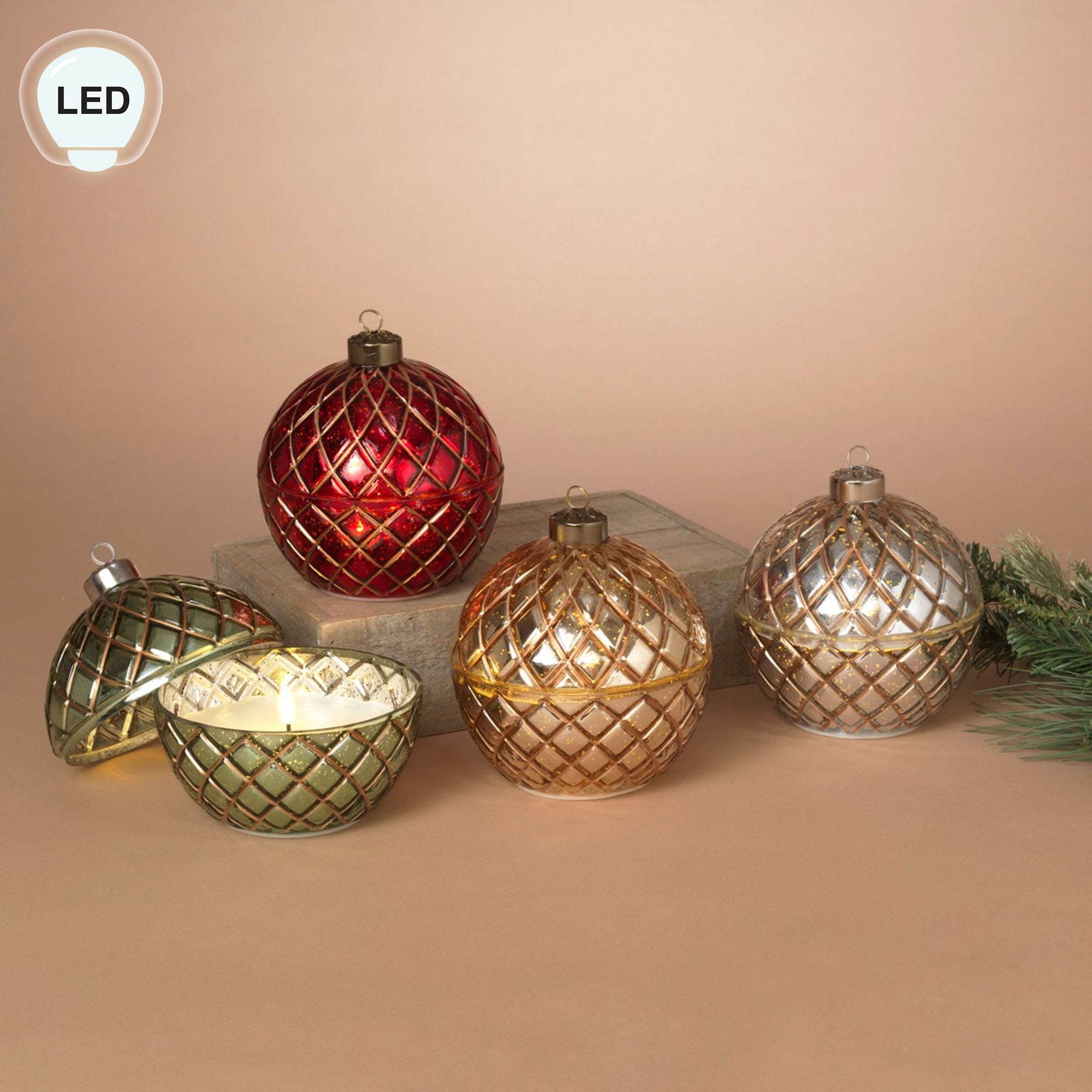Gold Ornament LED Candle Multi Metallic