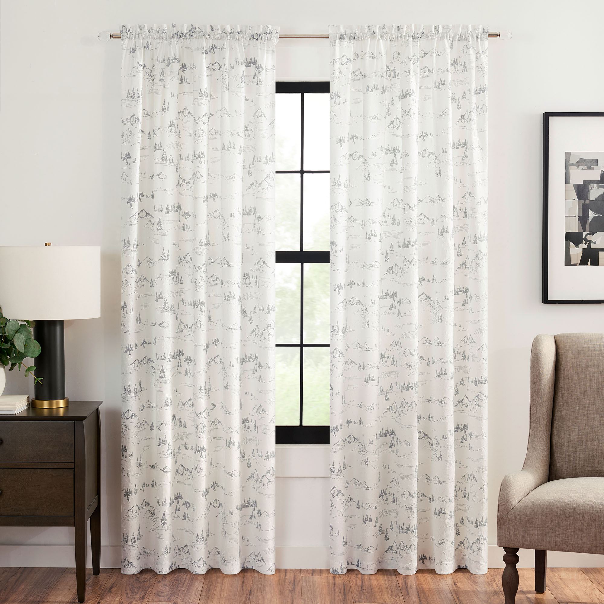 Summit View Curtain Panel Gray