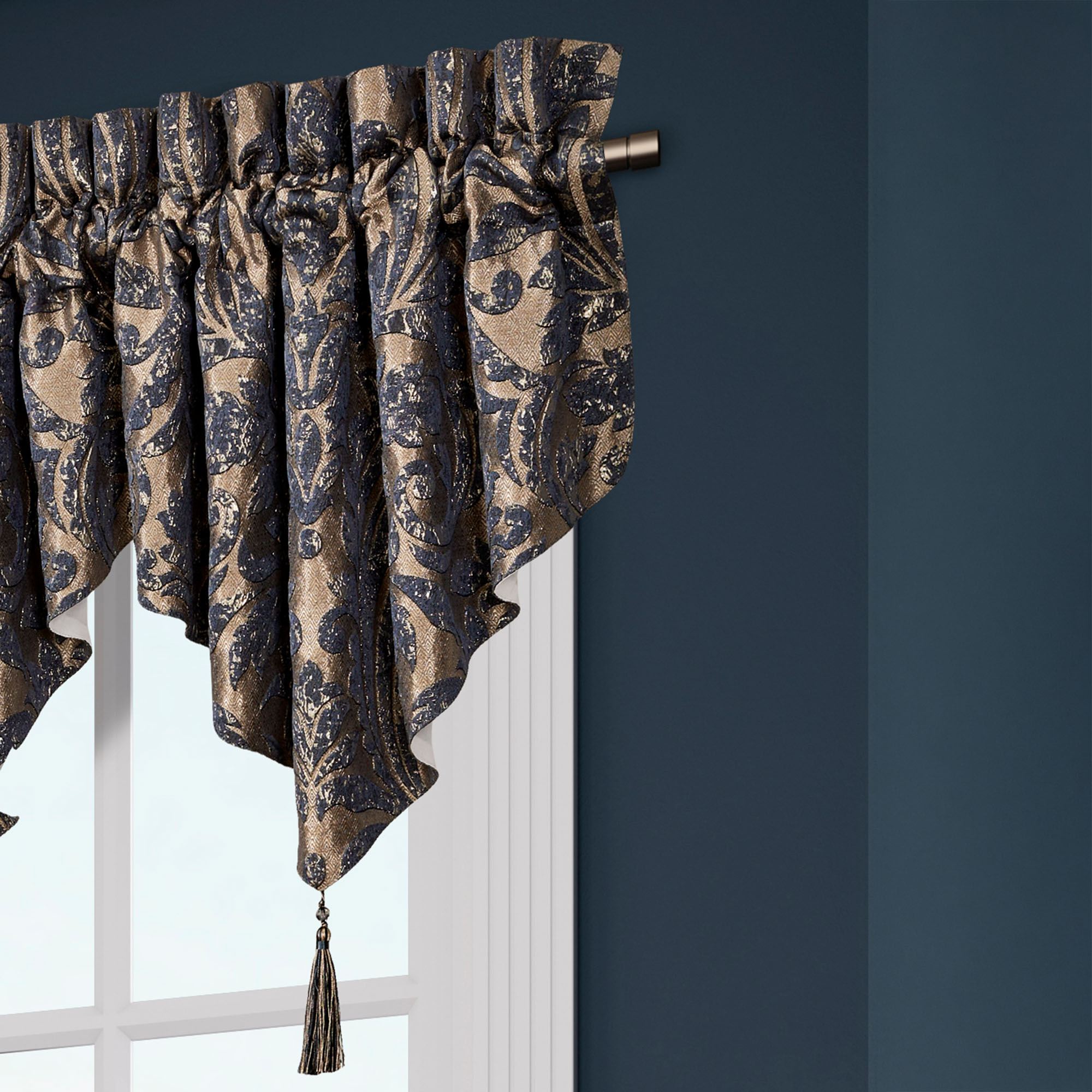 Glimmerstone Ascot Valance Indigo 40 x 21