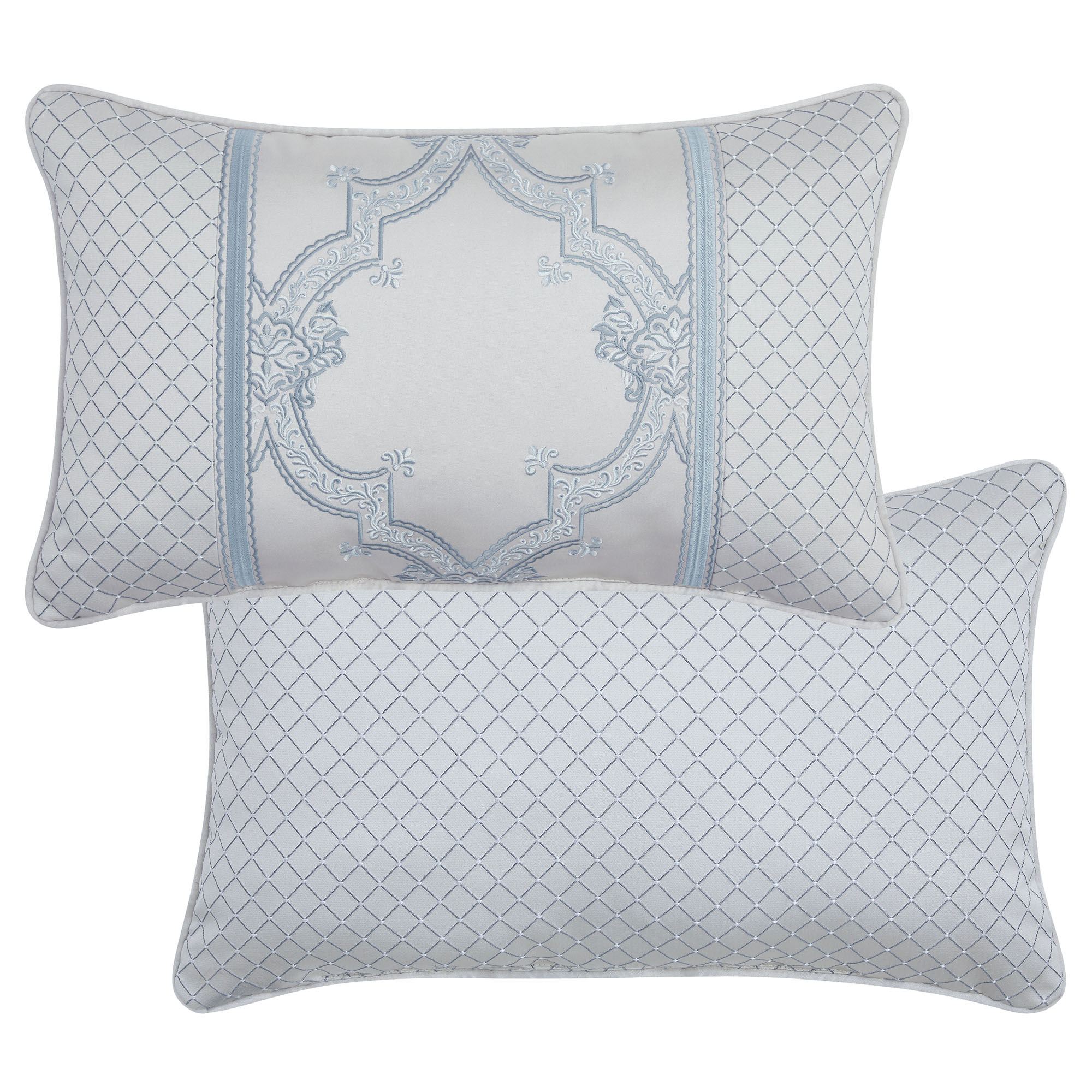 Boulevard Reversible Rectangle Pillow Silver