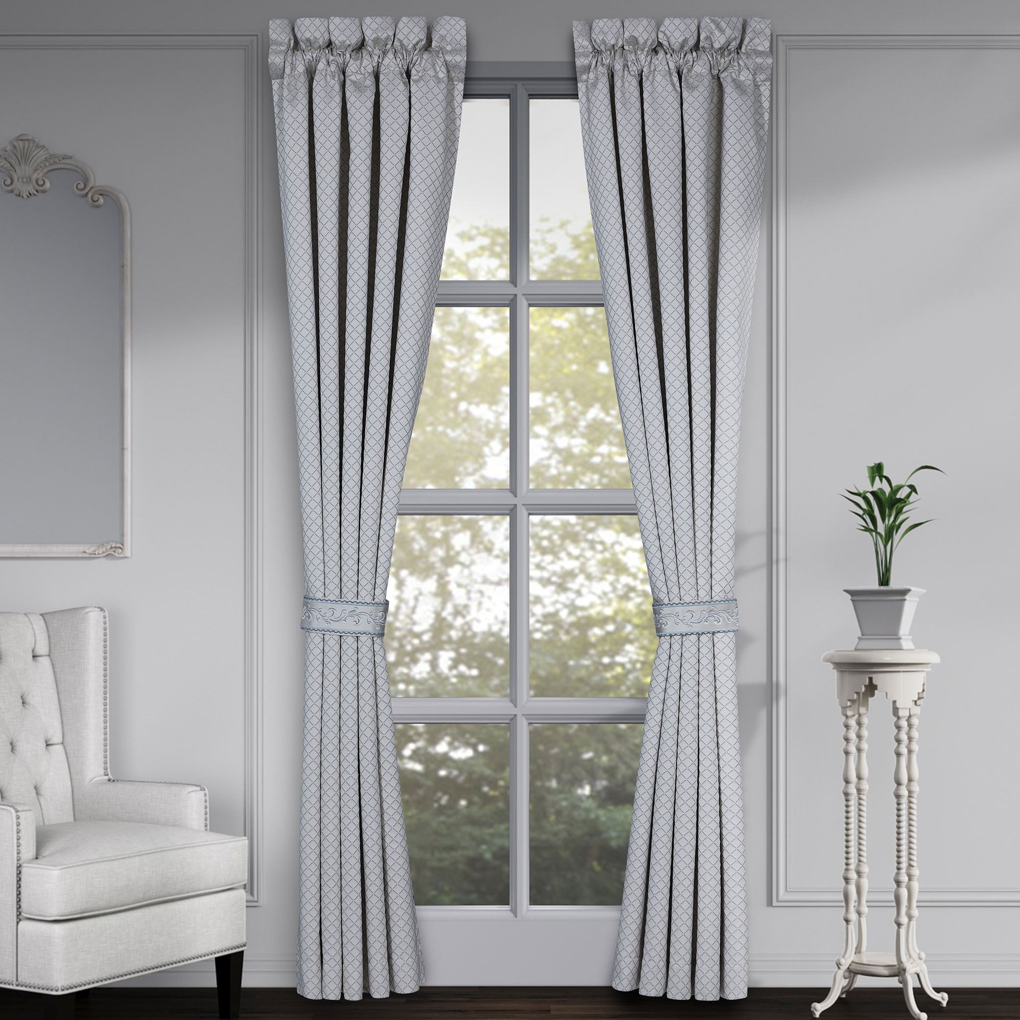 Boulevard Wide Tailored Curtain Pair Silver