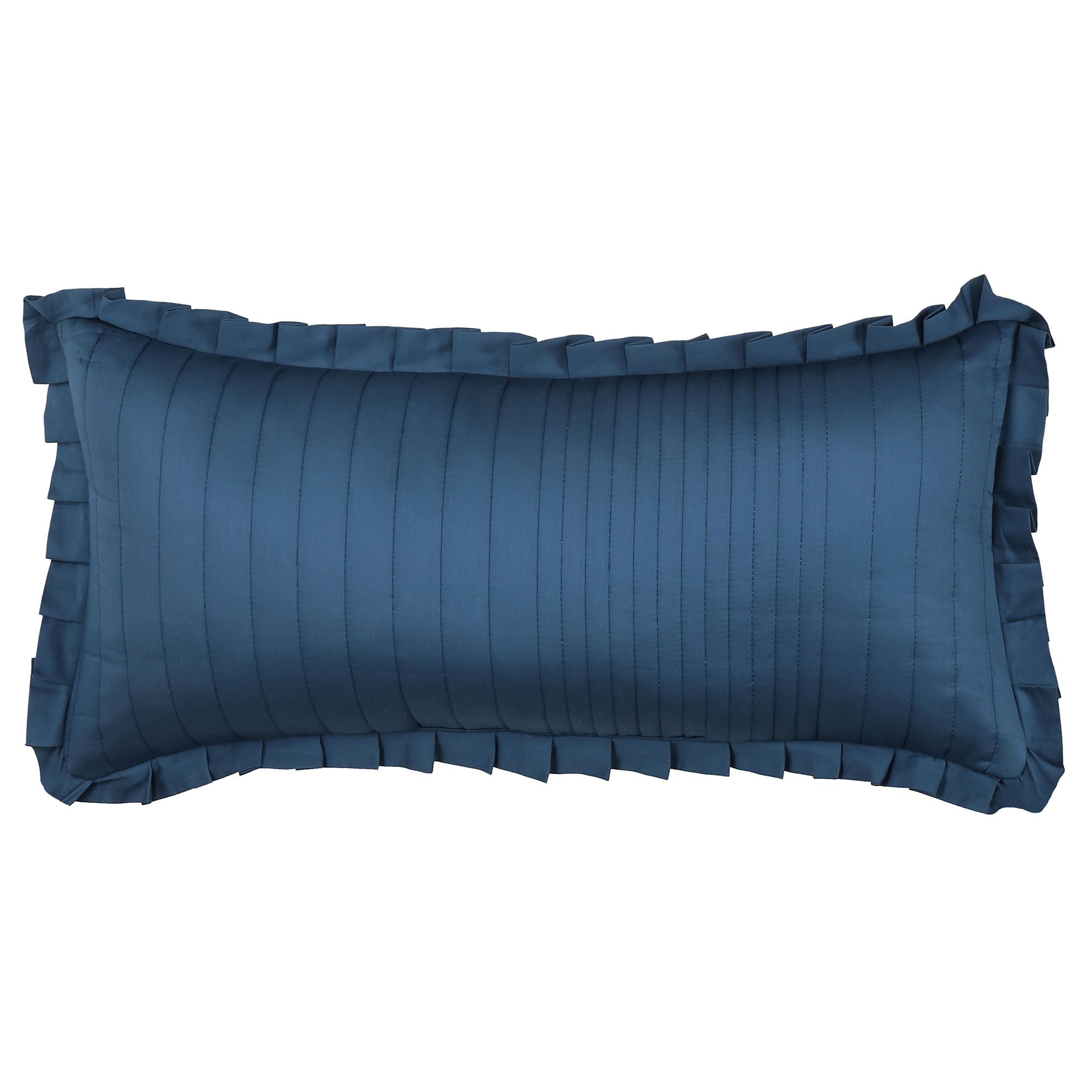 Meadow Blue Quilted Rectangle Pillow Dark Blue