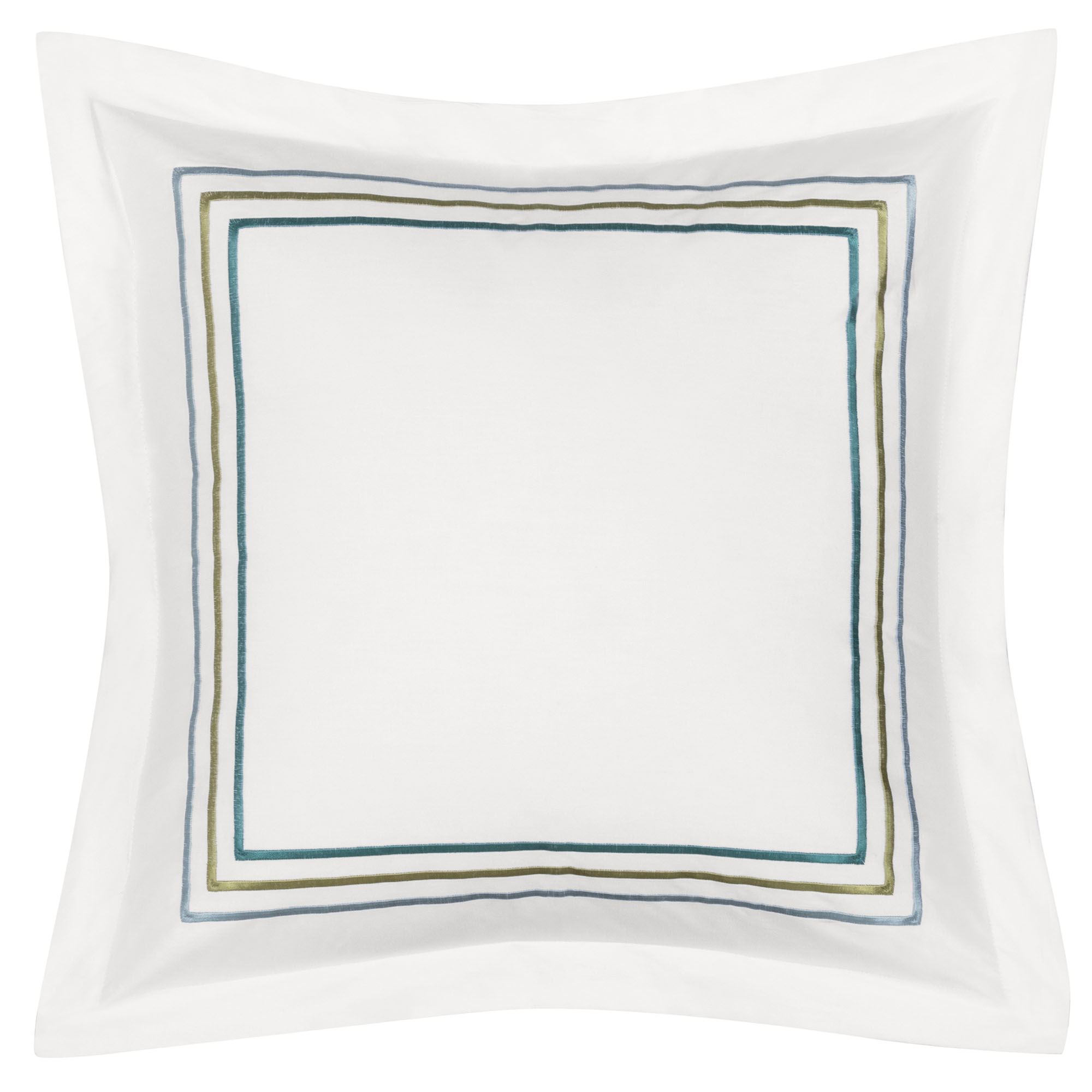 Meadow Embroidered Pillow White 18 Square