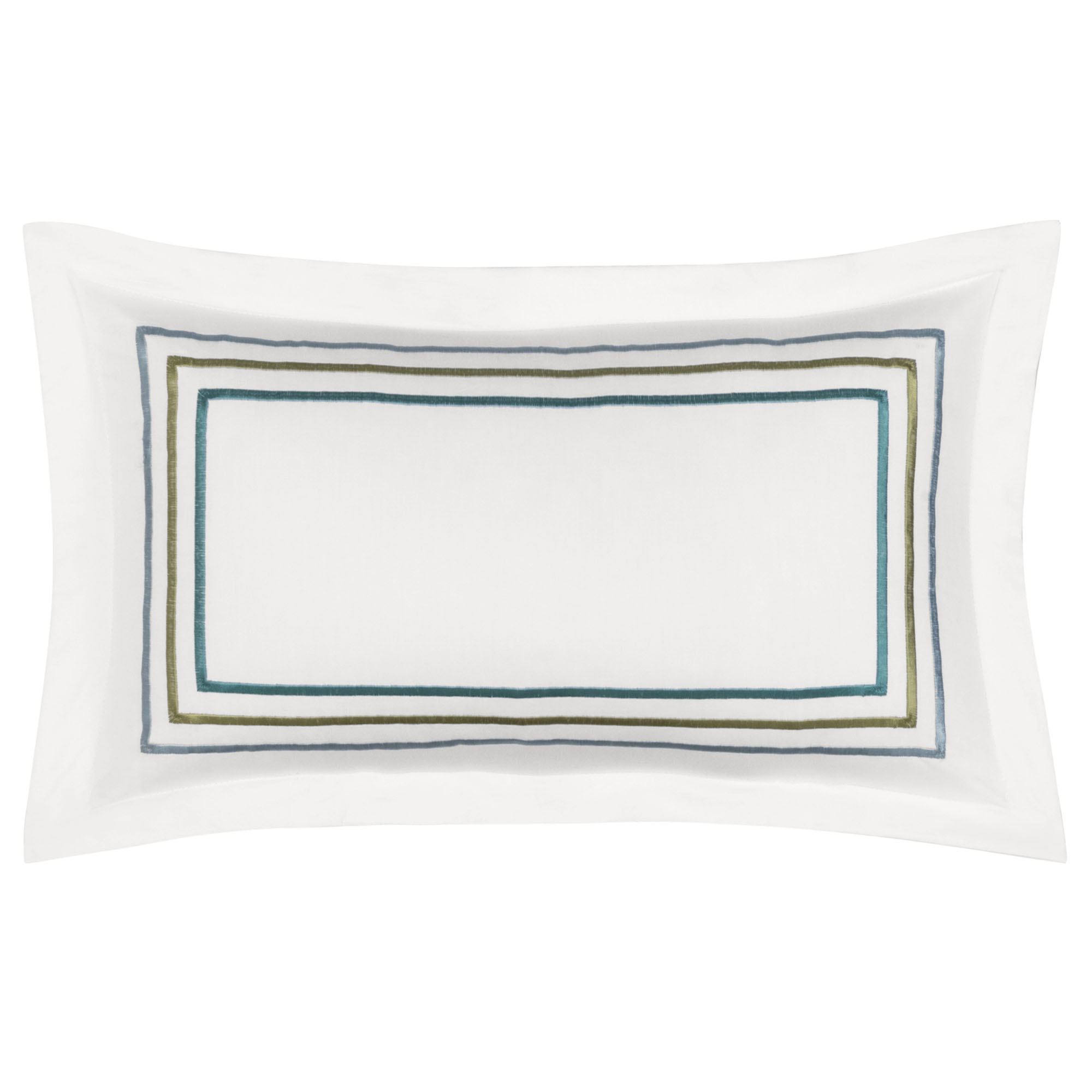Meadow Embroidered Rectangle Pillow White
