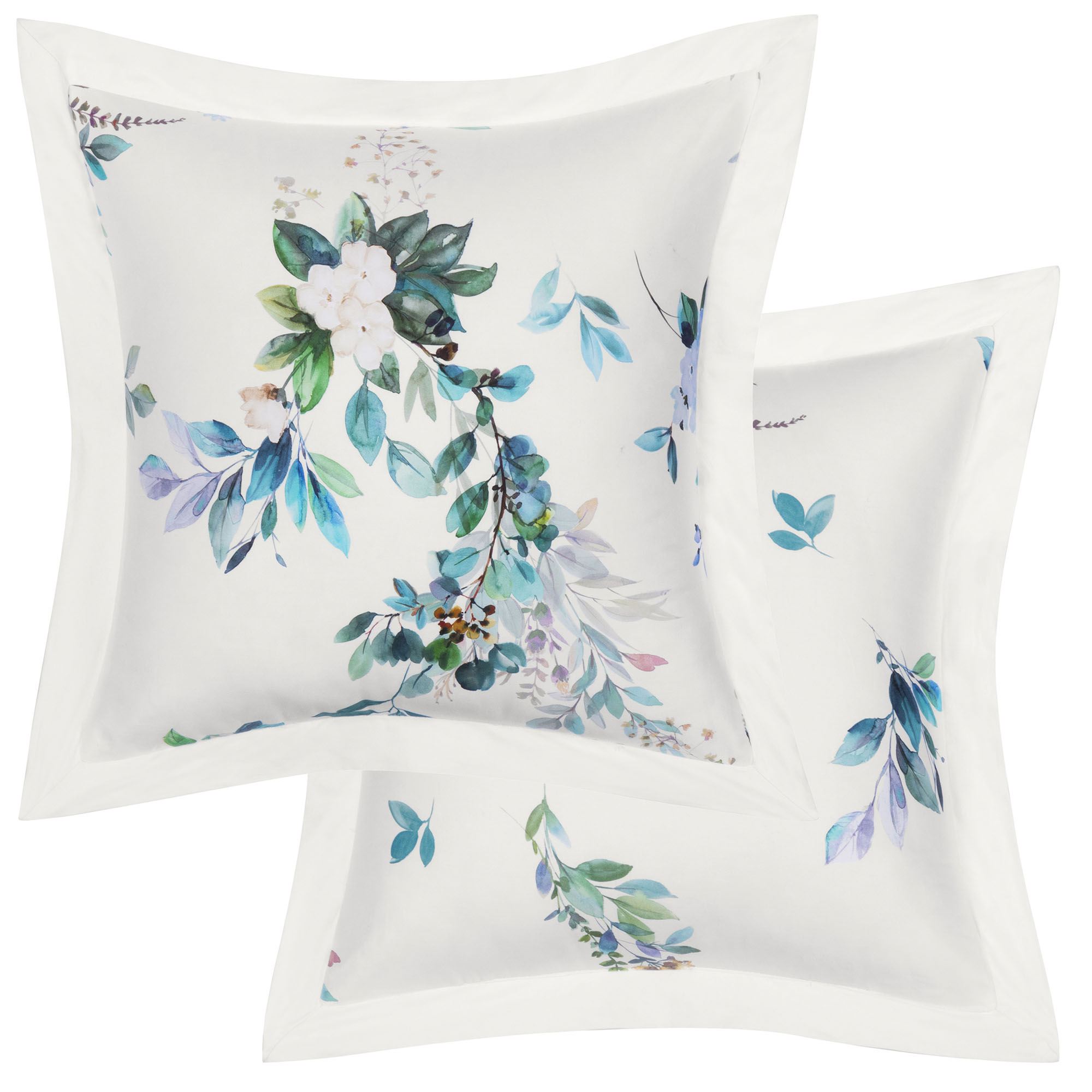 Meadow Floral Reversible Botanical Pillow White 18 Square